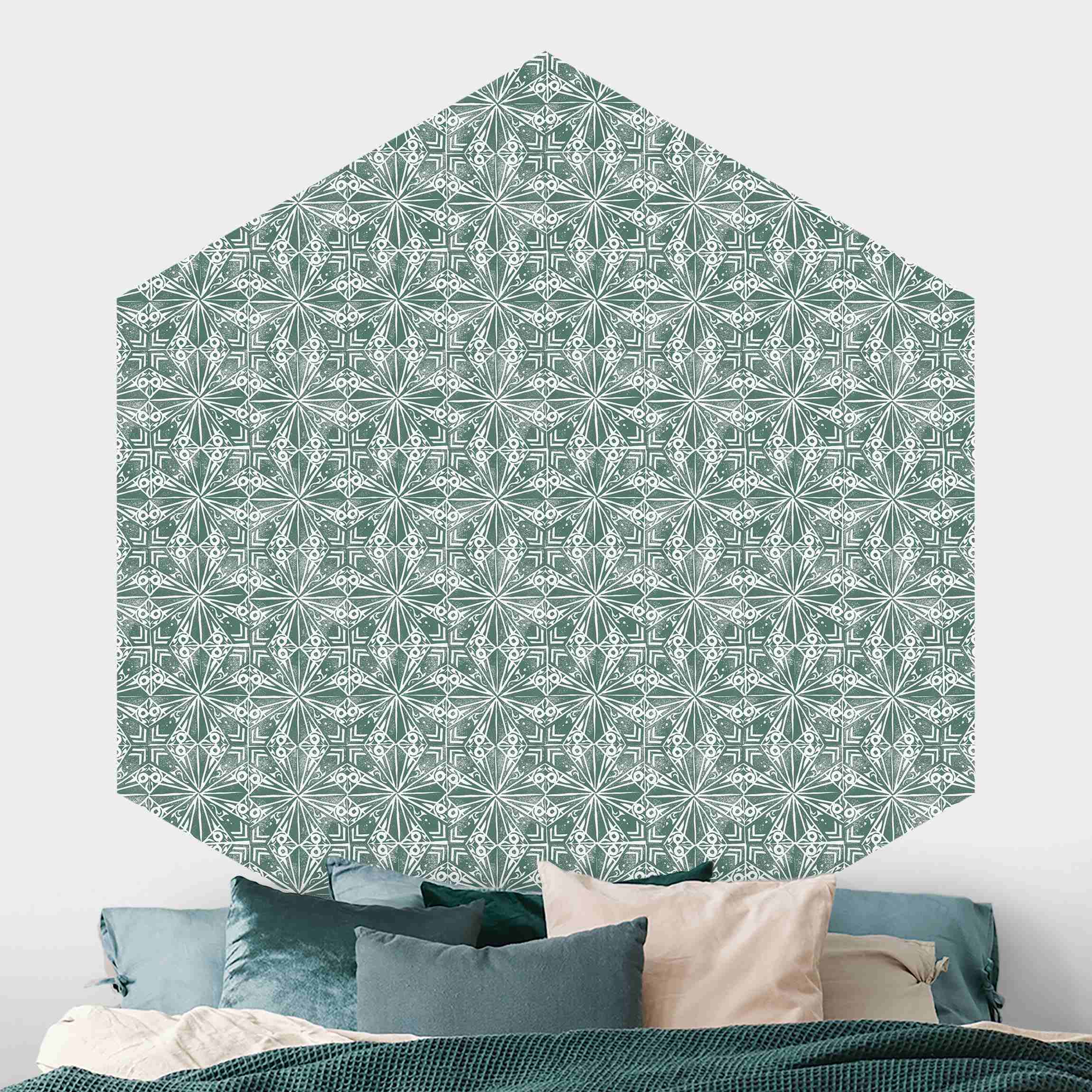 Hexagon Mustertapete Vintage Muster Geometrische Fliesen