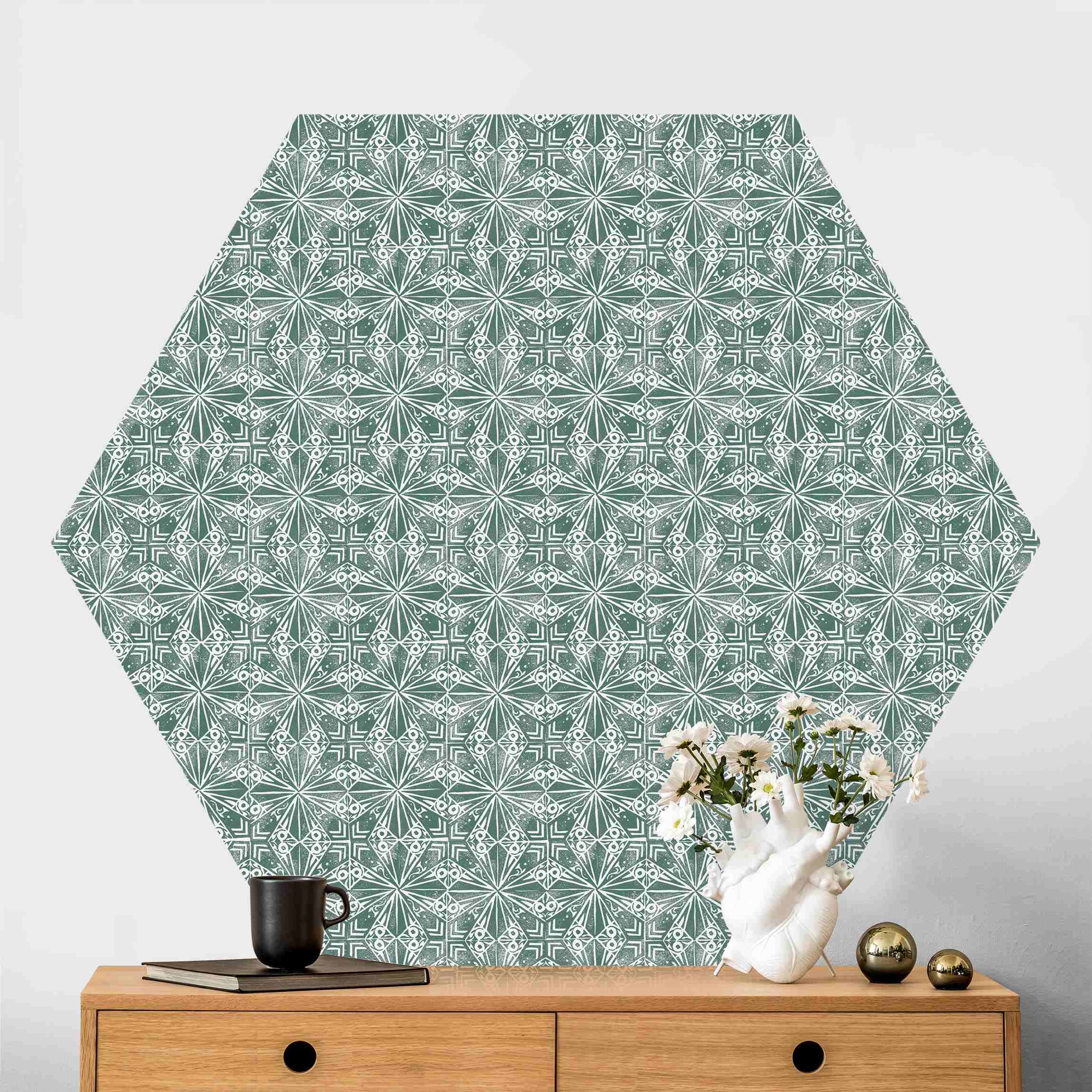 Hexagon Mustertapete Vintage Muster Geometrische Fliesen