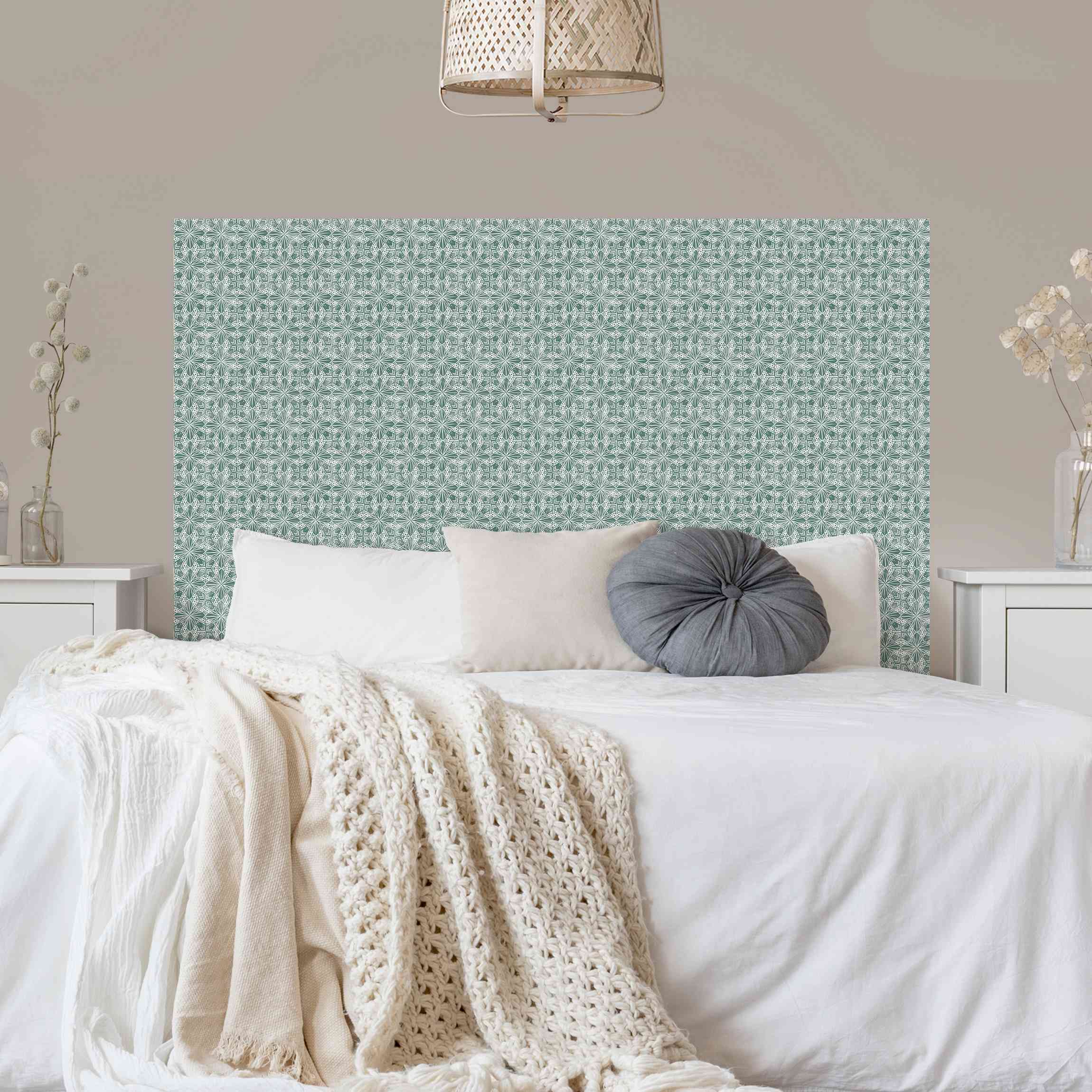 Kopfteil Bett Vintage Muster Geometrische Fliesen
