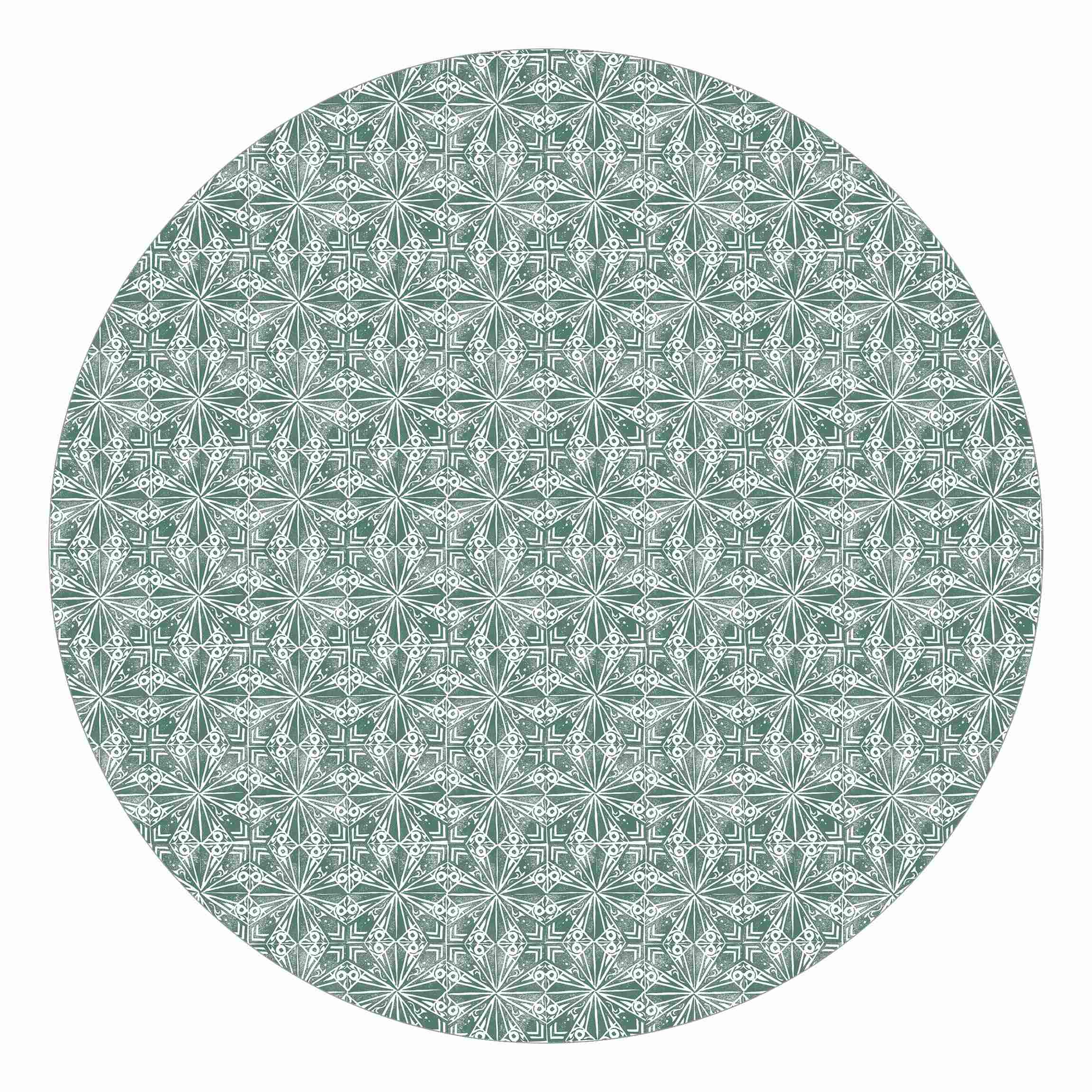Runde Mustertapete Vintage Muster Geometrische Fliesen