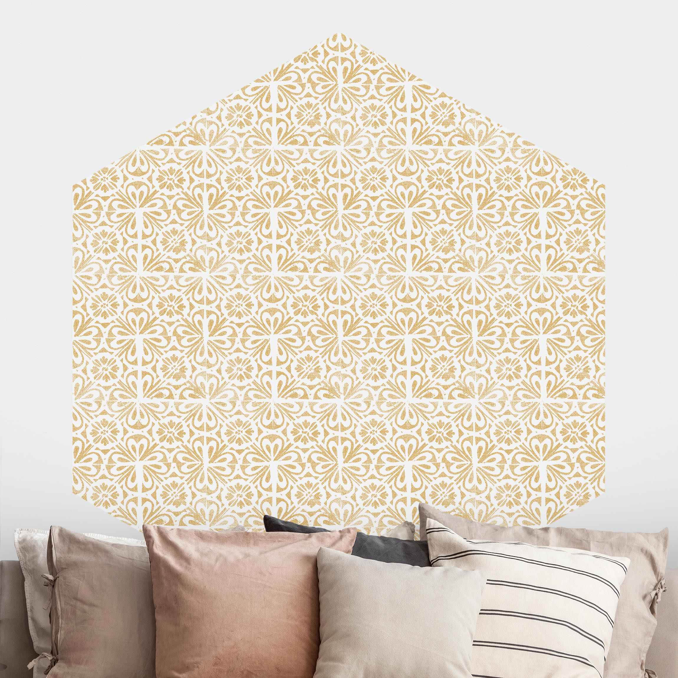 Hexagon Mustertapete Vintage Muster Portugiesische Fliesen