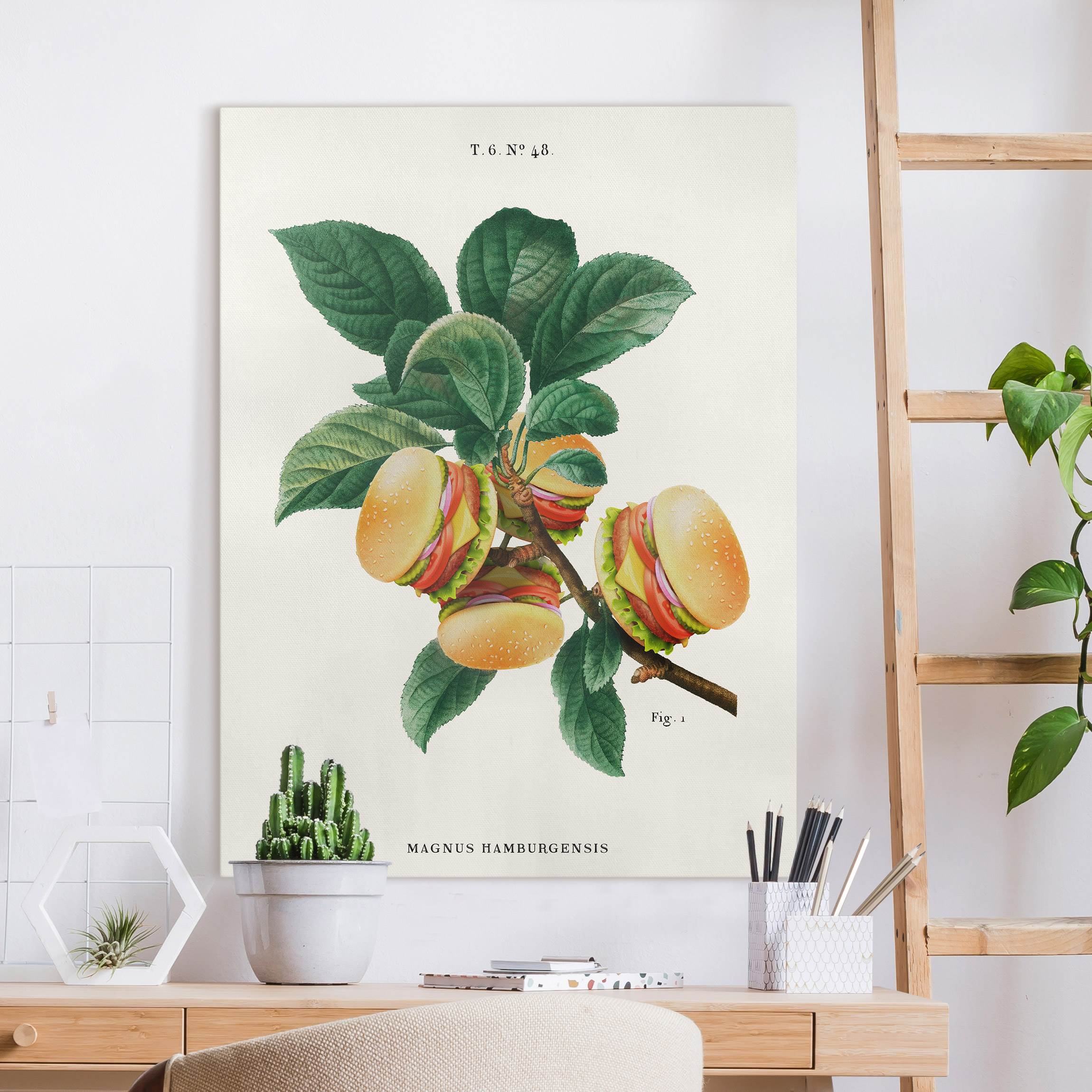 Leinwandbild Vintage Pflanze - Burger