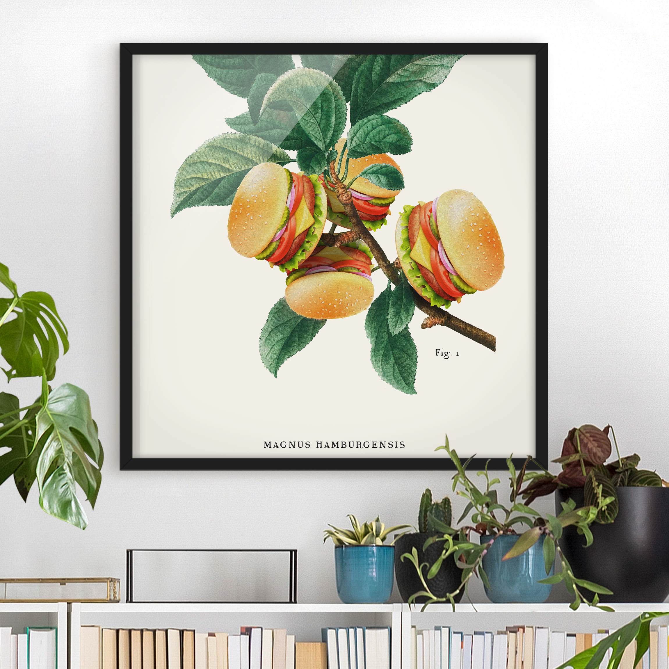 Bild mit Rahmen Vintage Pflanze - Burger