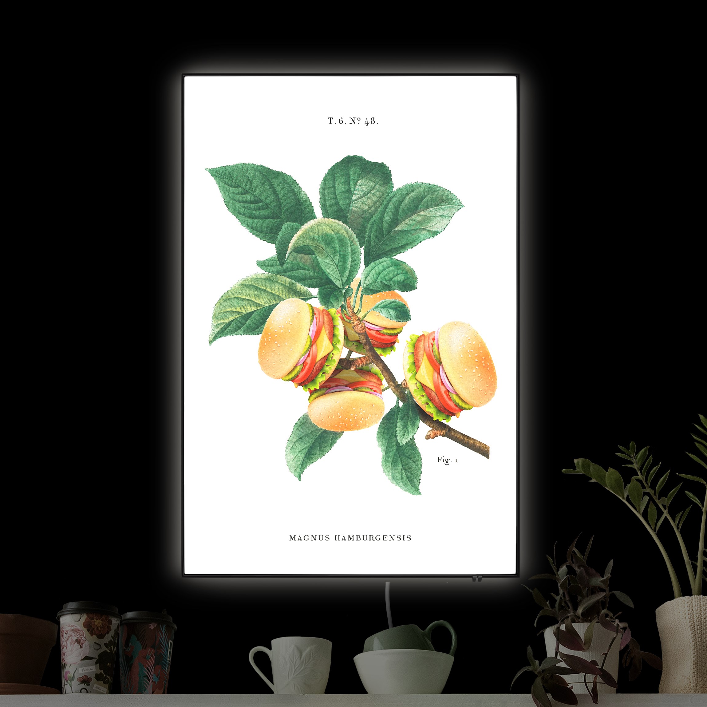 LED-Wechselbild Vintage Pflanze - Burger