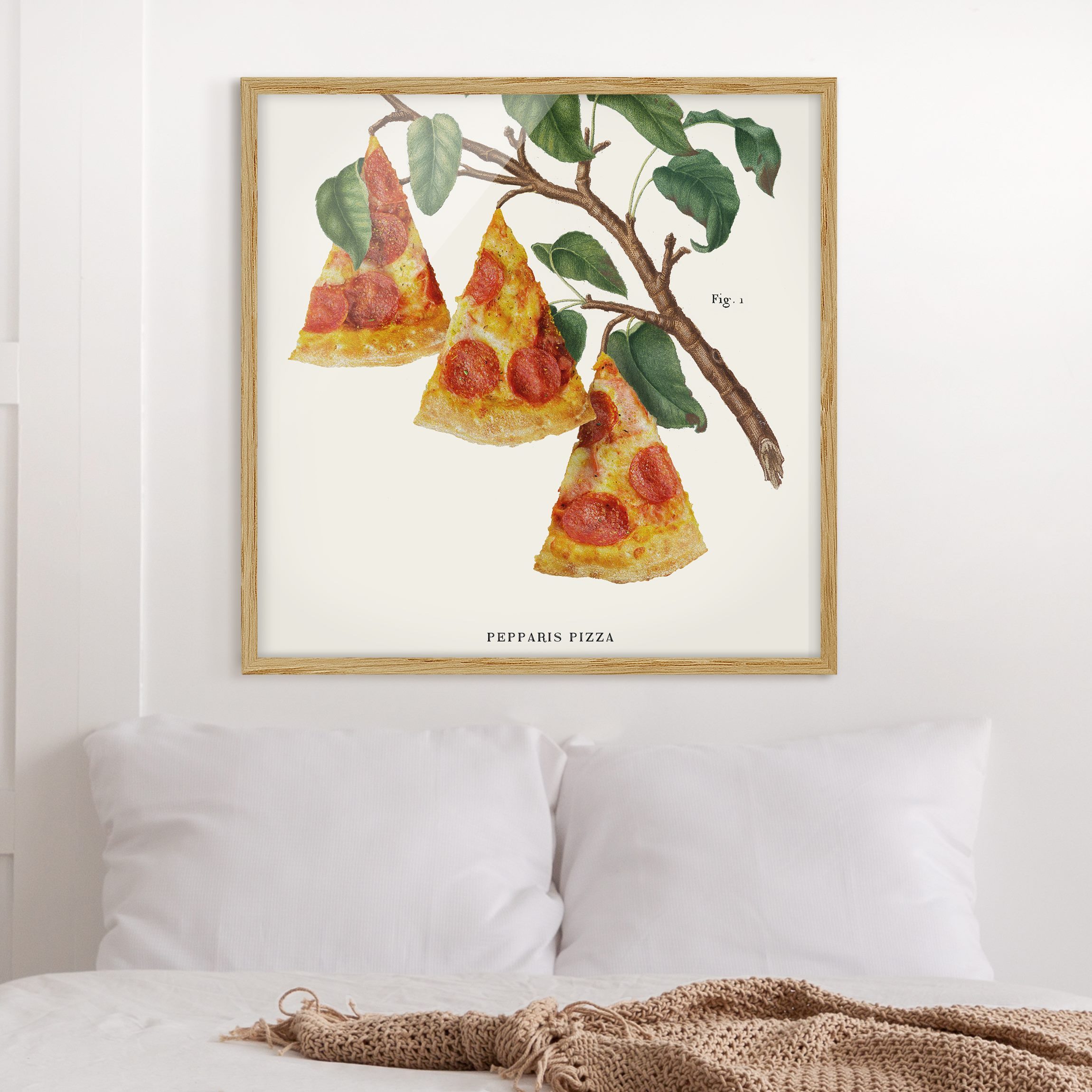 Bild mit Rahmen Vintage Pflanze - Pizza