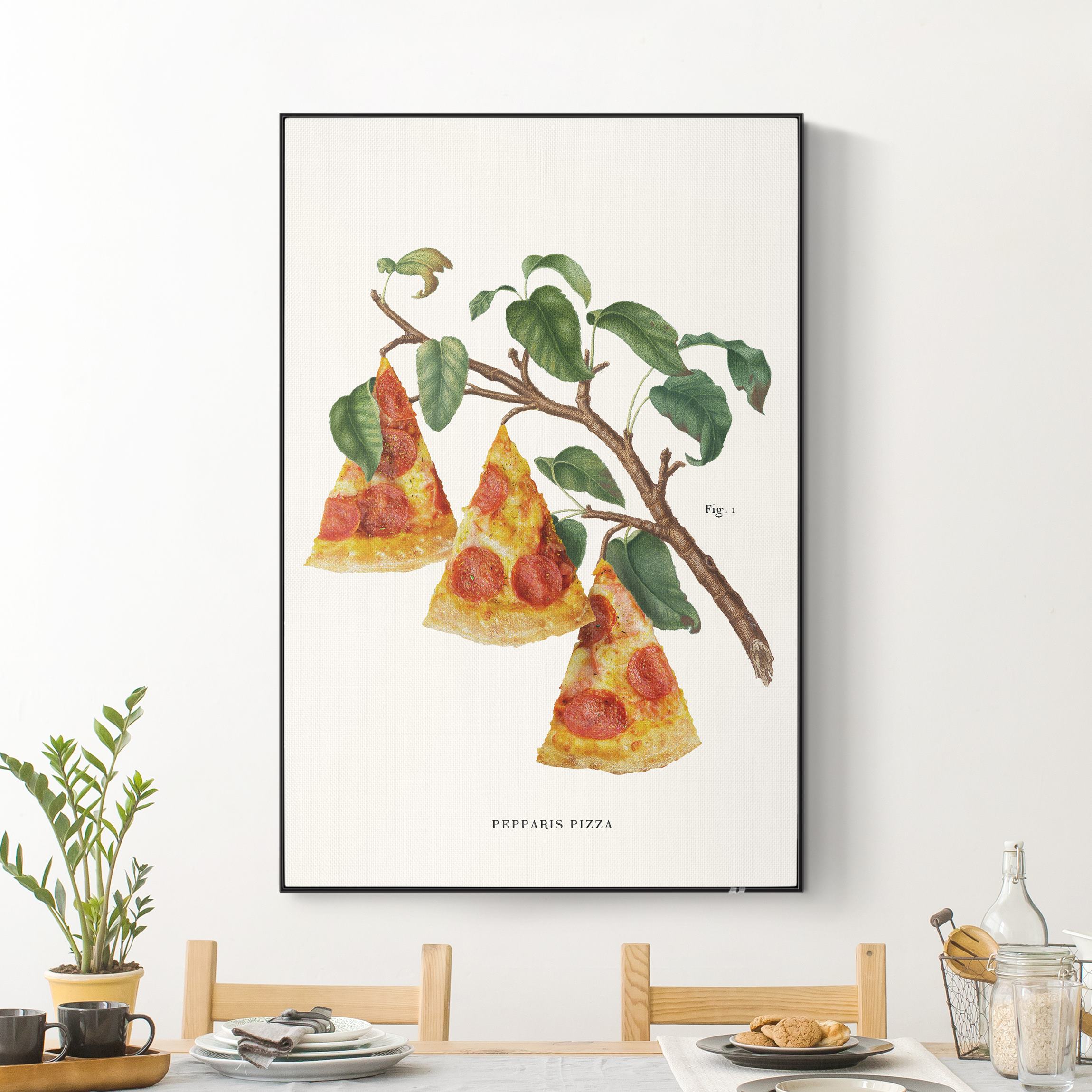 Akustik-Wechselbild Vintage Pflanze - Pizza
