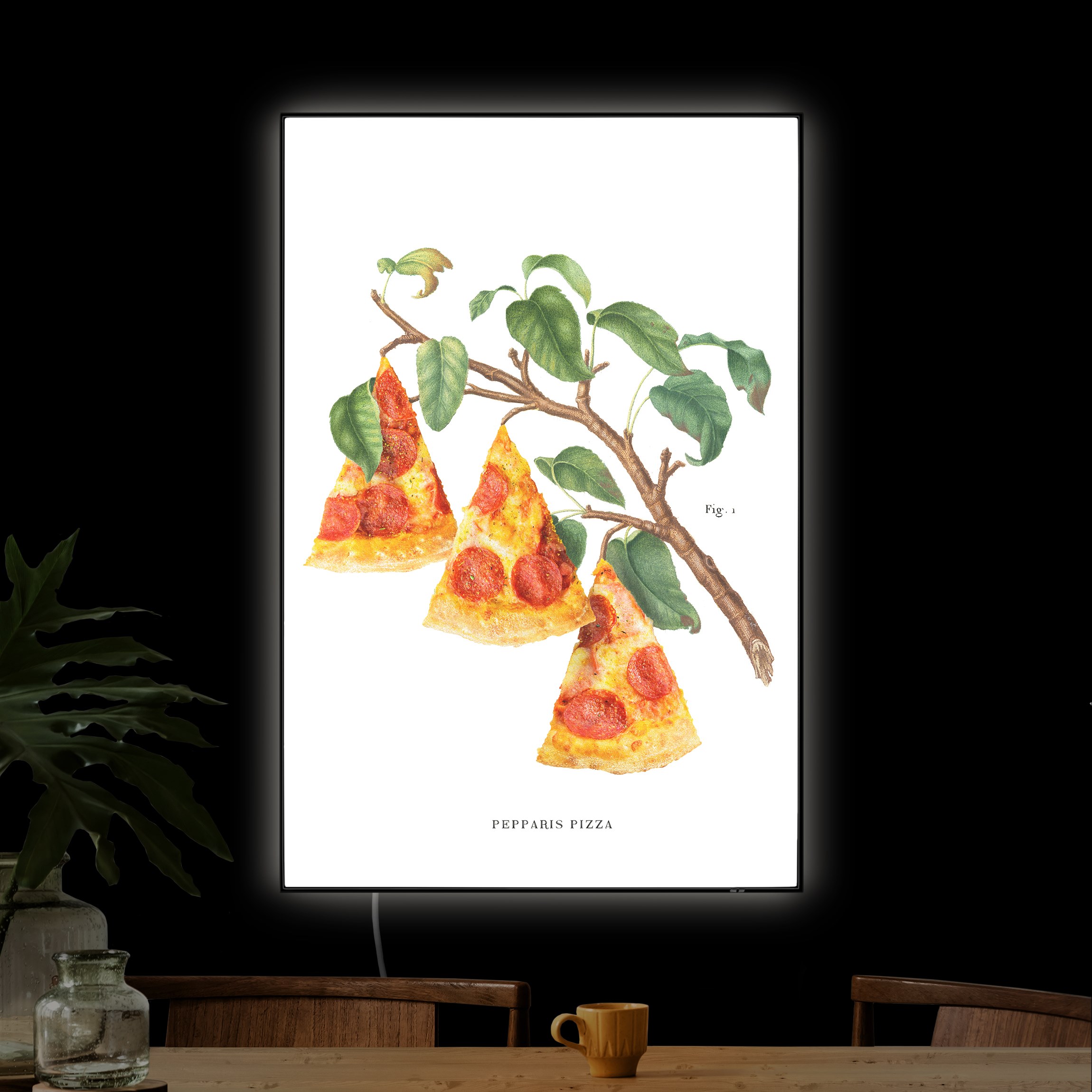 LED-Wechselbild Vintage Pflanze - Pizza