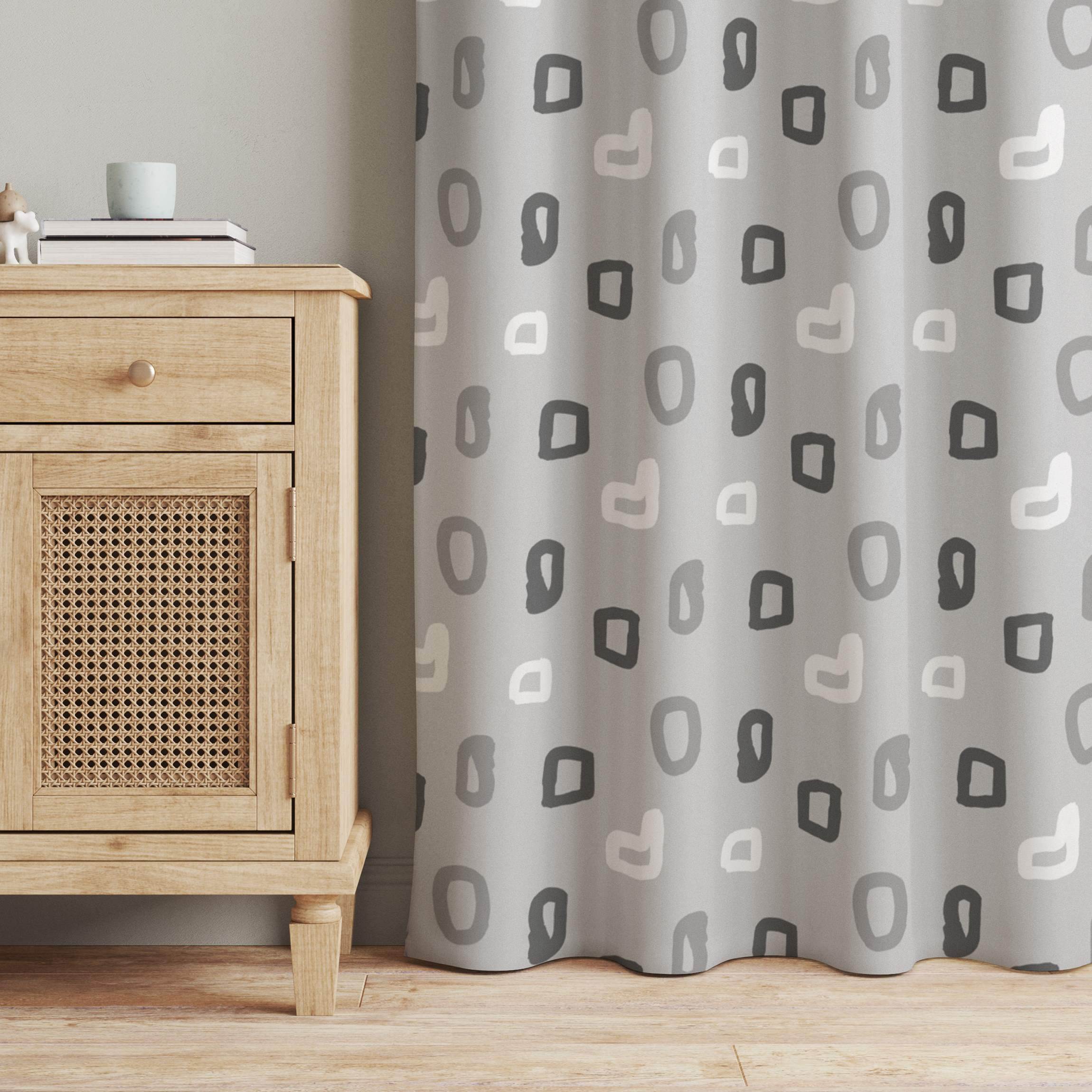 Vorhang Vintage Punkte - Grau