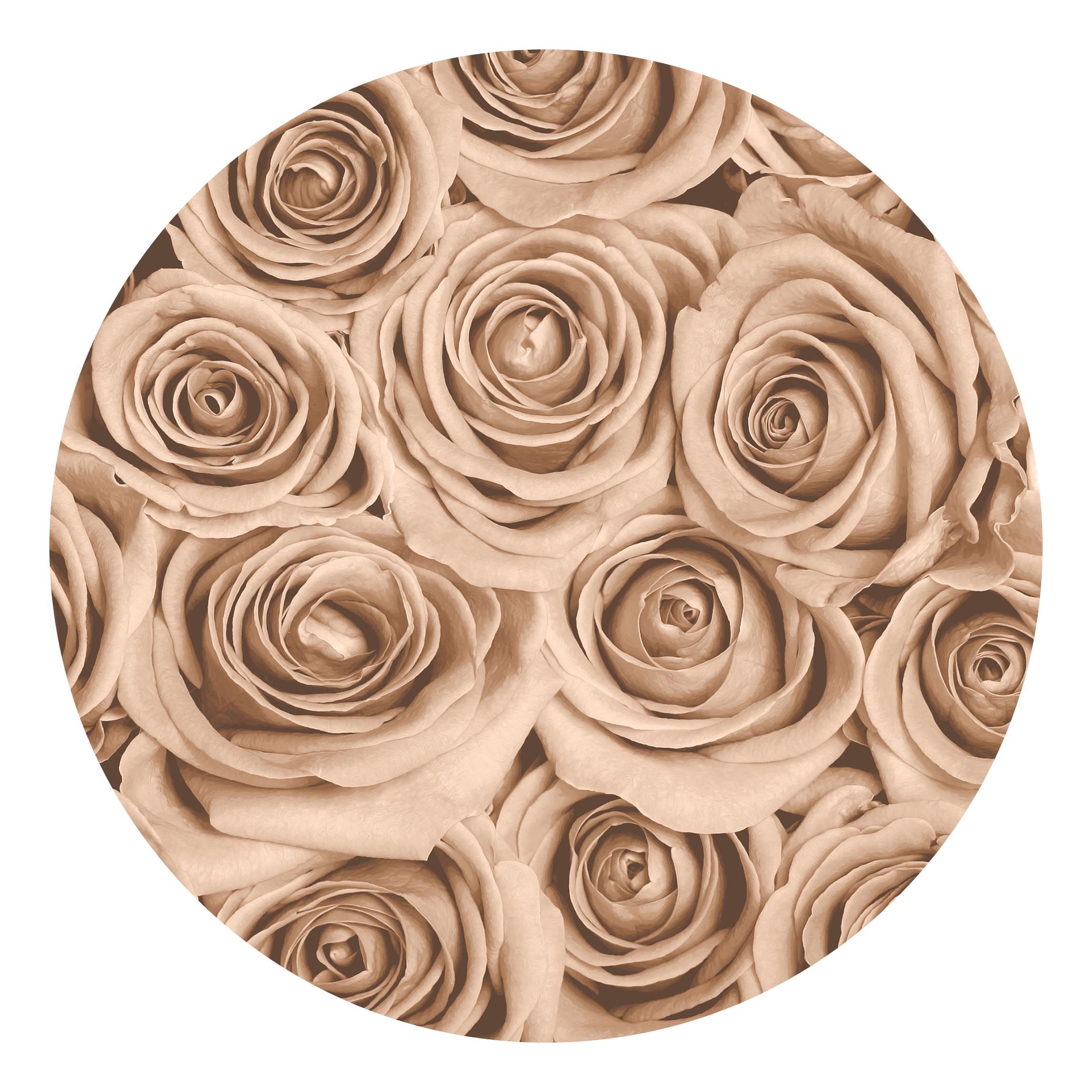 Runde Fototapete Vintage Rosen