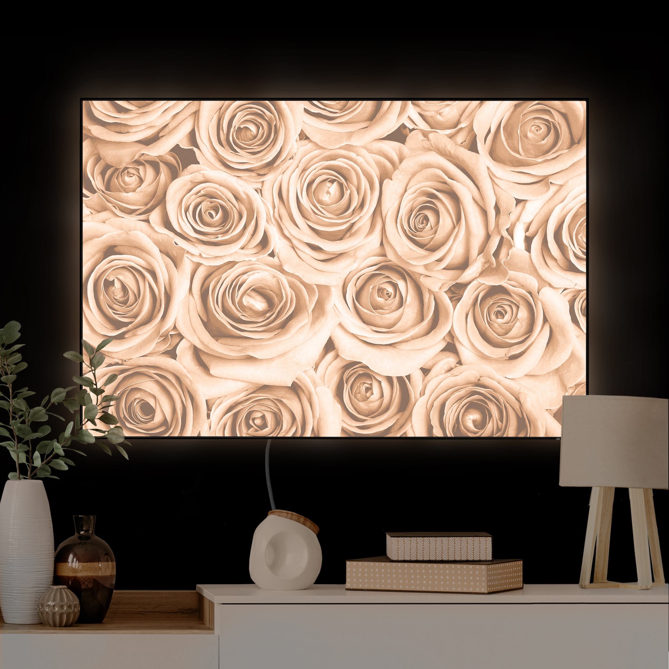 LED-Wechselbild Vintage Rosen