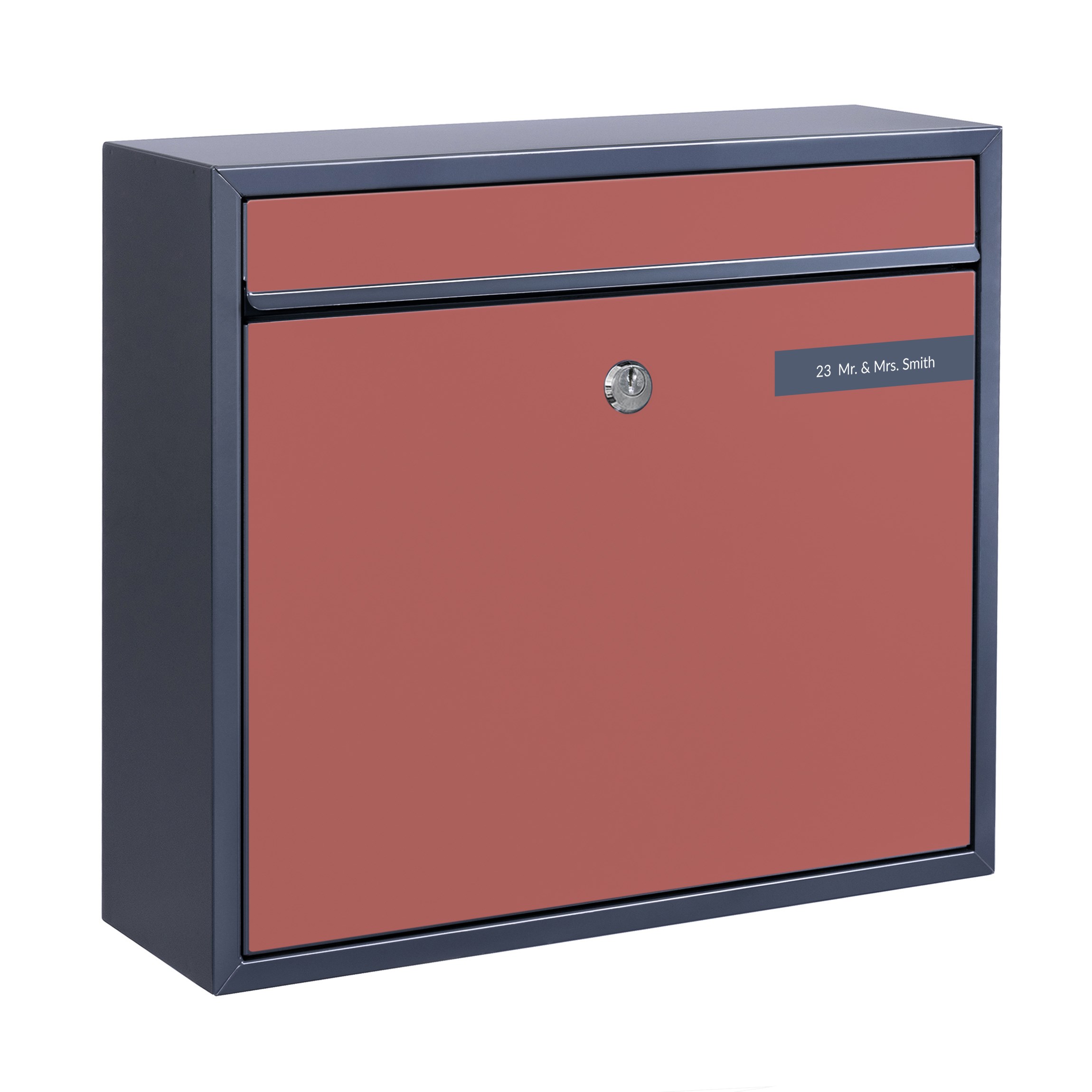 Briefkasten mit eigenem Text Vintage Rot