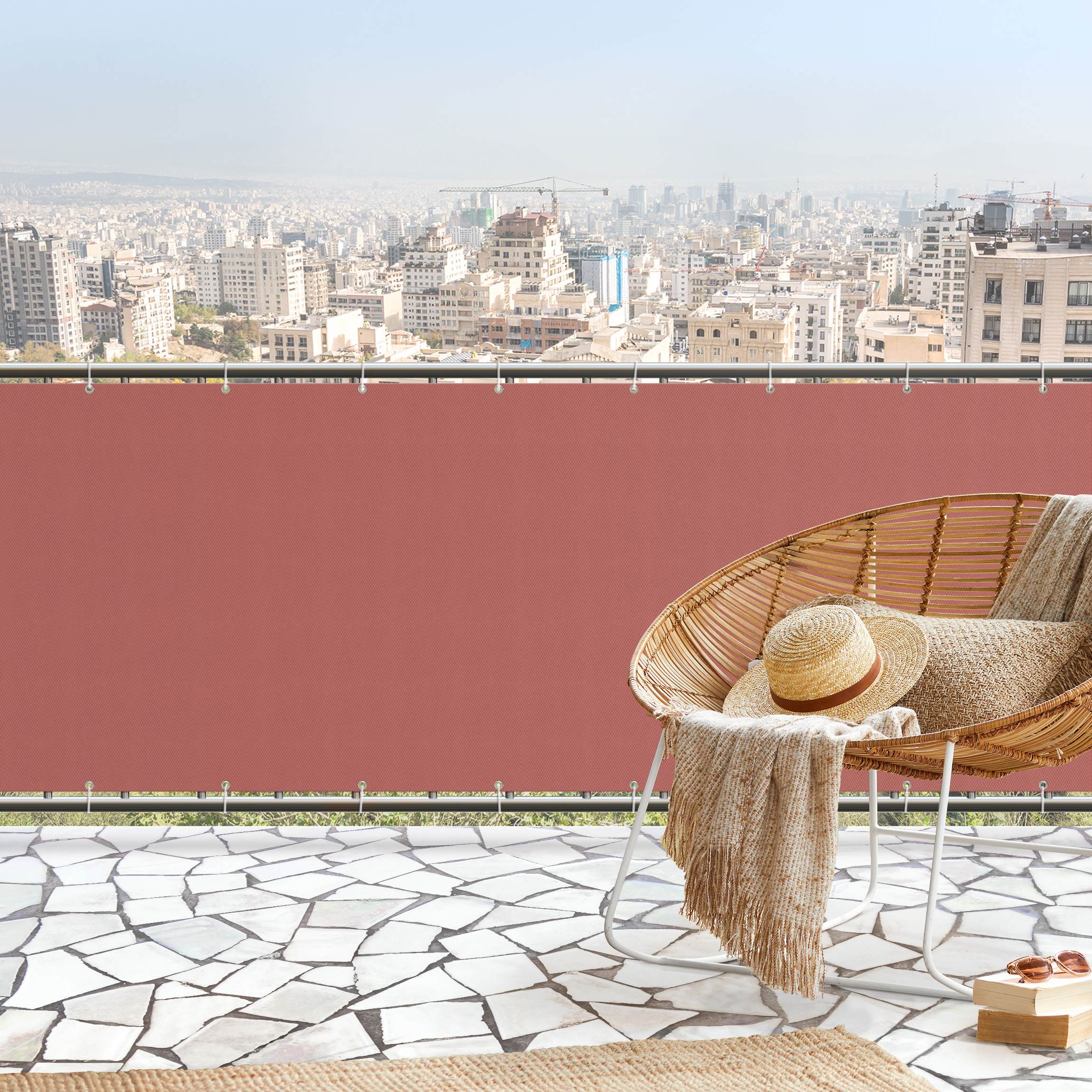 Balkon Sichtschutz Vintage Rot