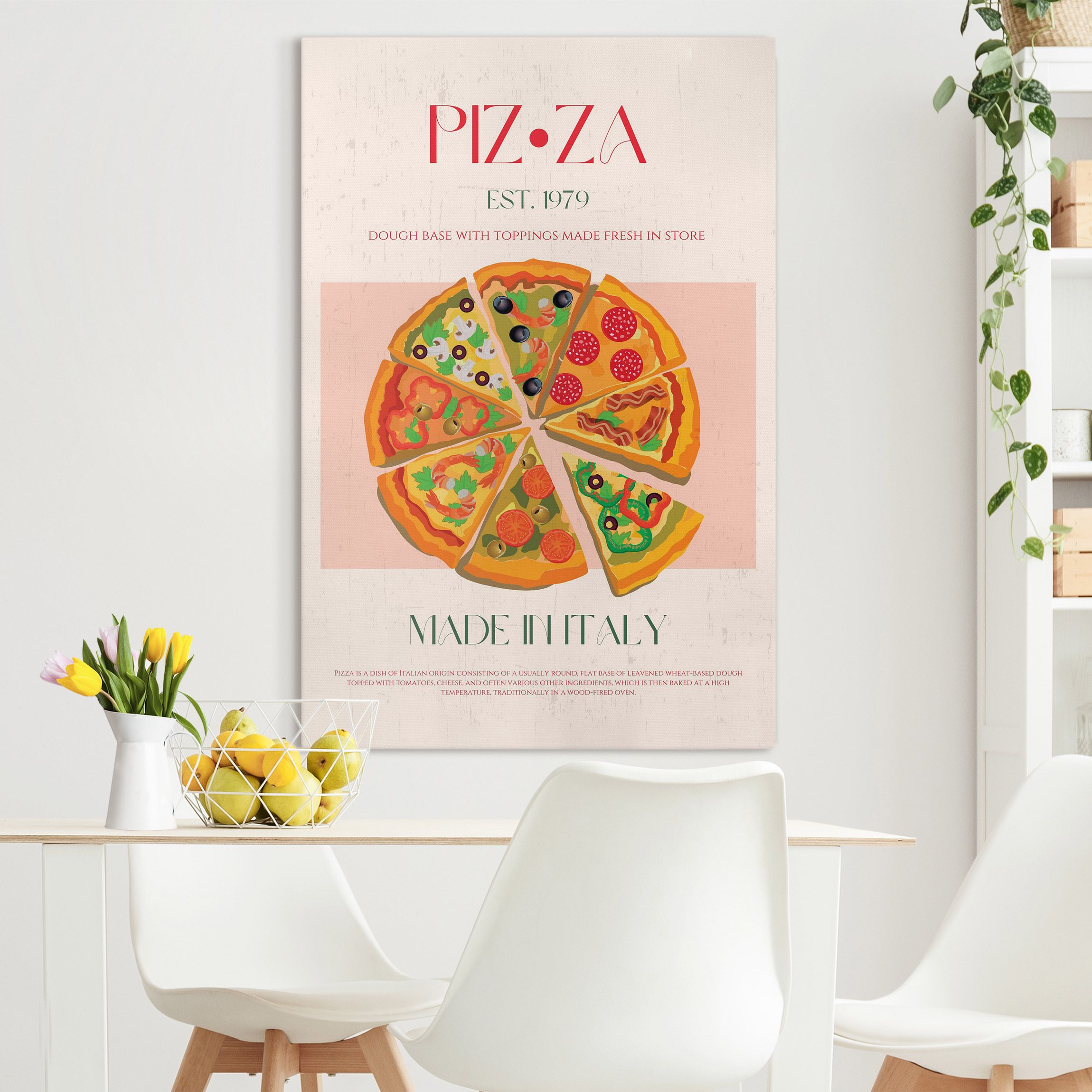 Leinwandbild Vintageposter - Pizza