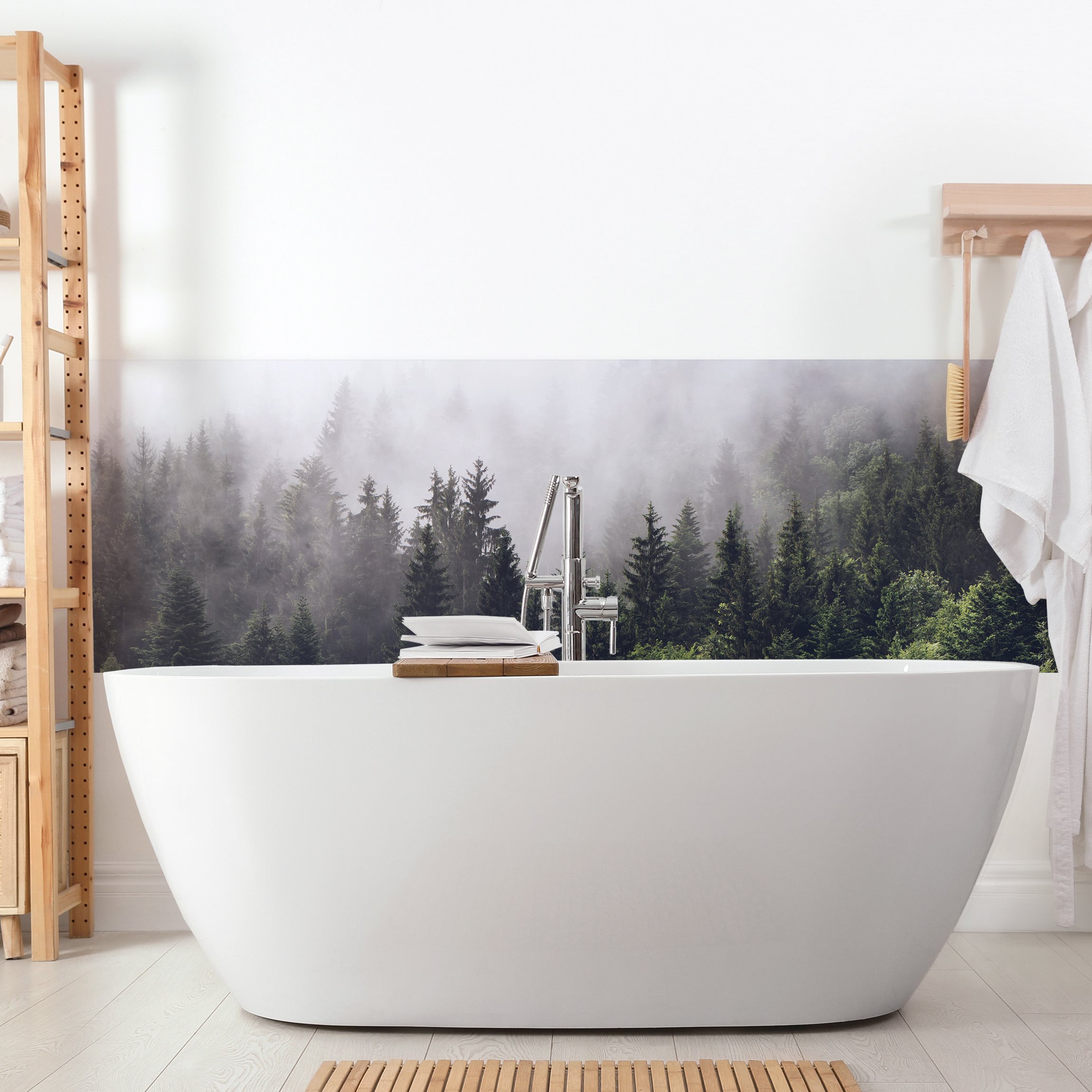 Wandverkleidung Bad Wald im Nebel