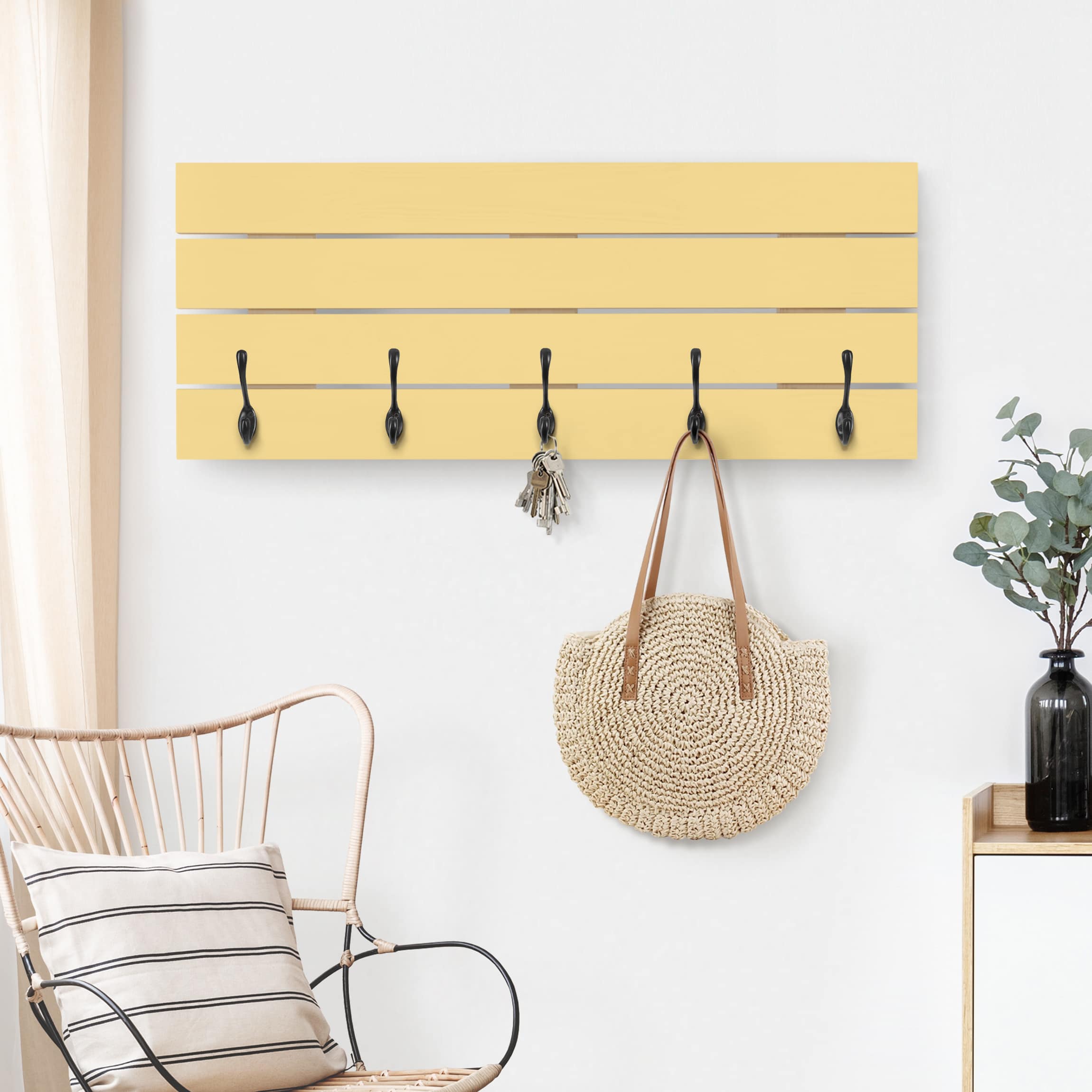 Wandgarderobe Holzpalette Honig