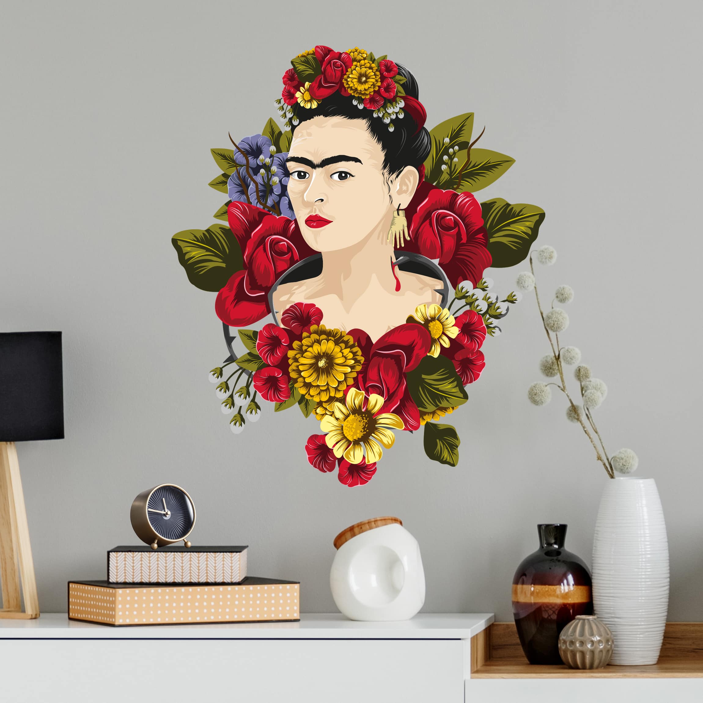 Wandtattoo Frida kahlo - Rosen
