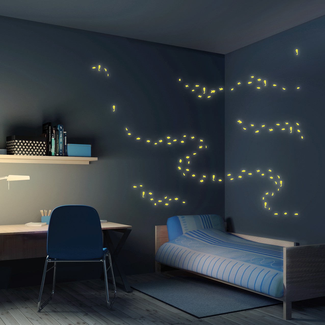 Wandtattoo Kinderzimmer Meerestiere 100er Set