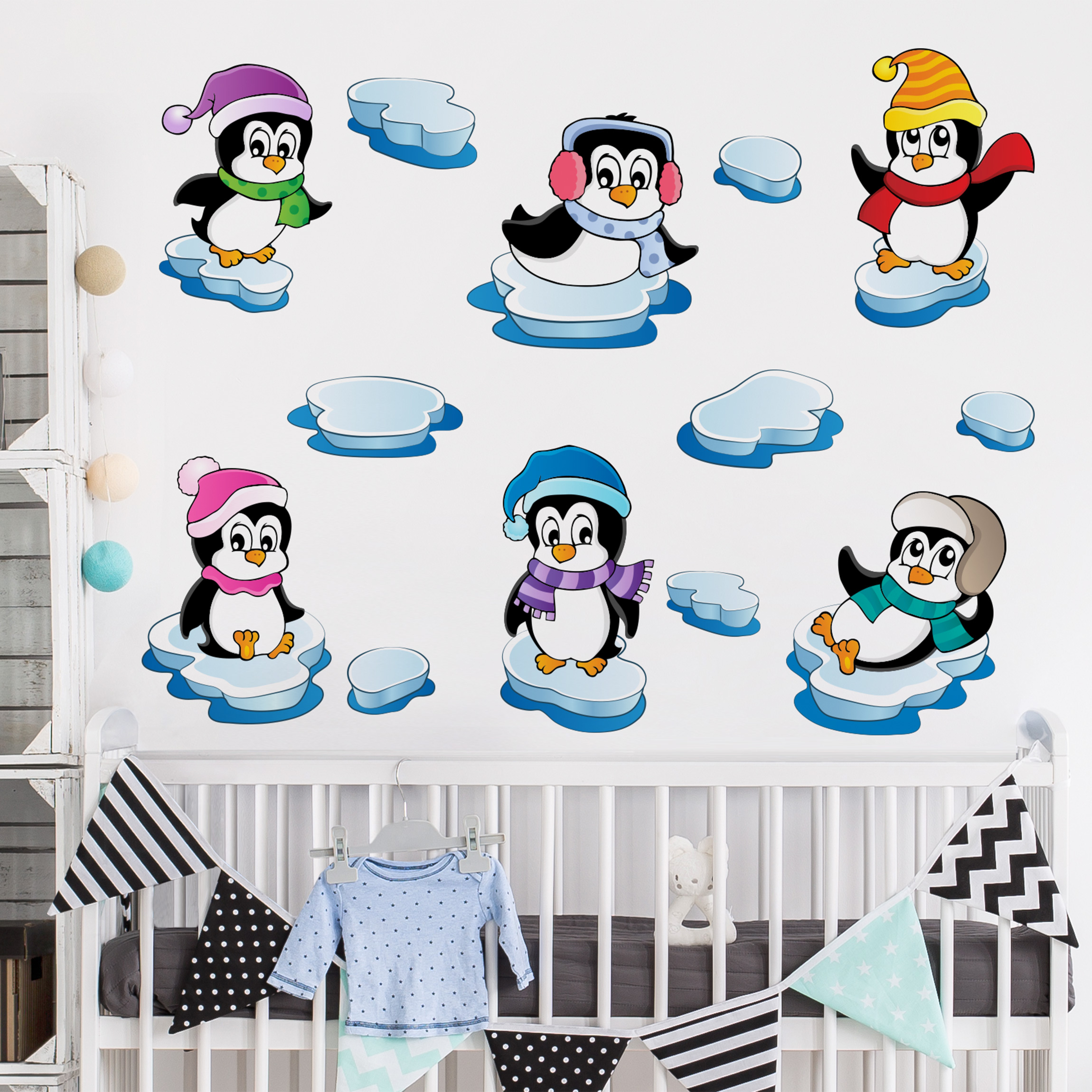 Wandtattoo Pinguin Winter Kinderzimmer Set