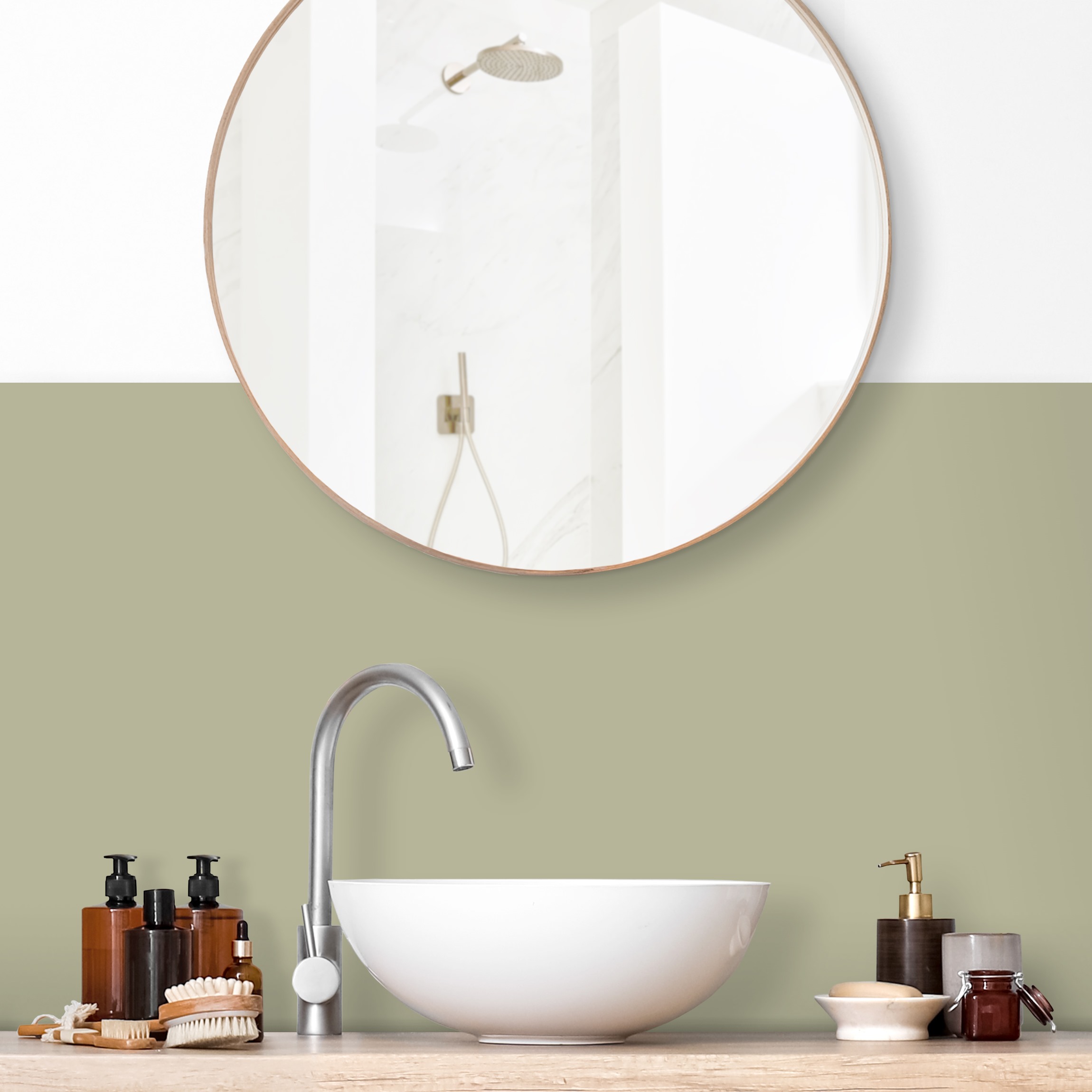 Wandverkleidung Bad Warm Wasabi