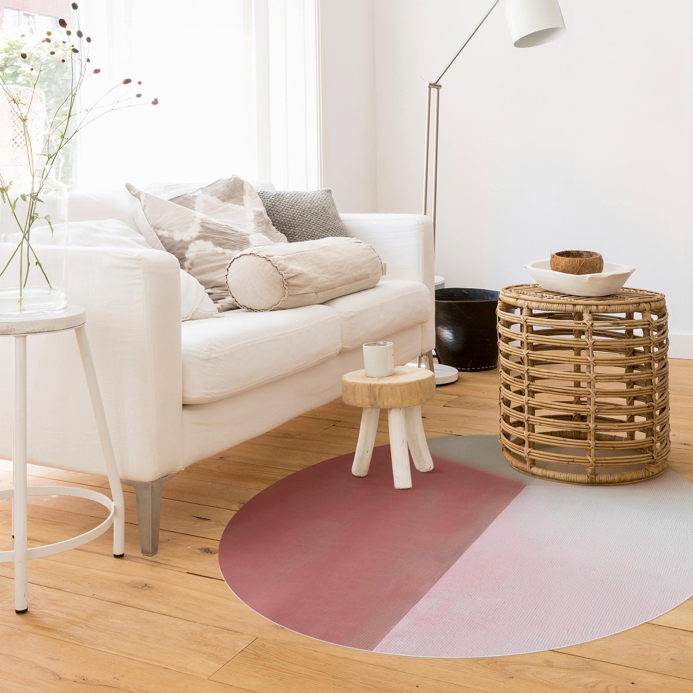 Runder Vinyl-Teppich Warme Farbflächen