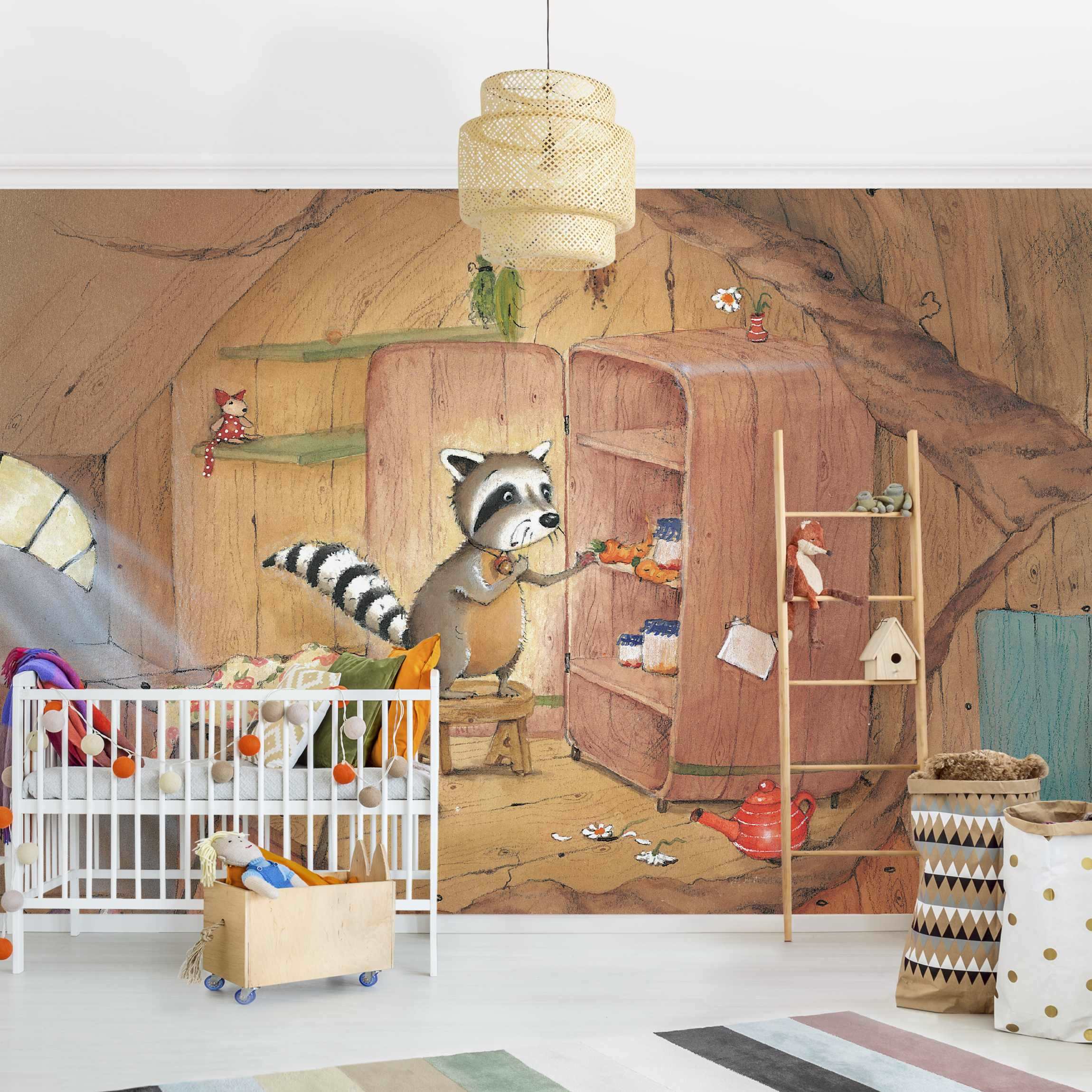 Fototapete Kinderzimmer Wassili Waschbär - Wassili am Küchenschrank