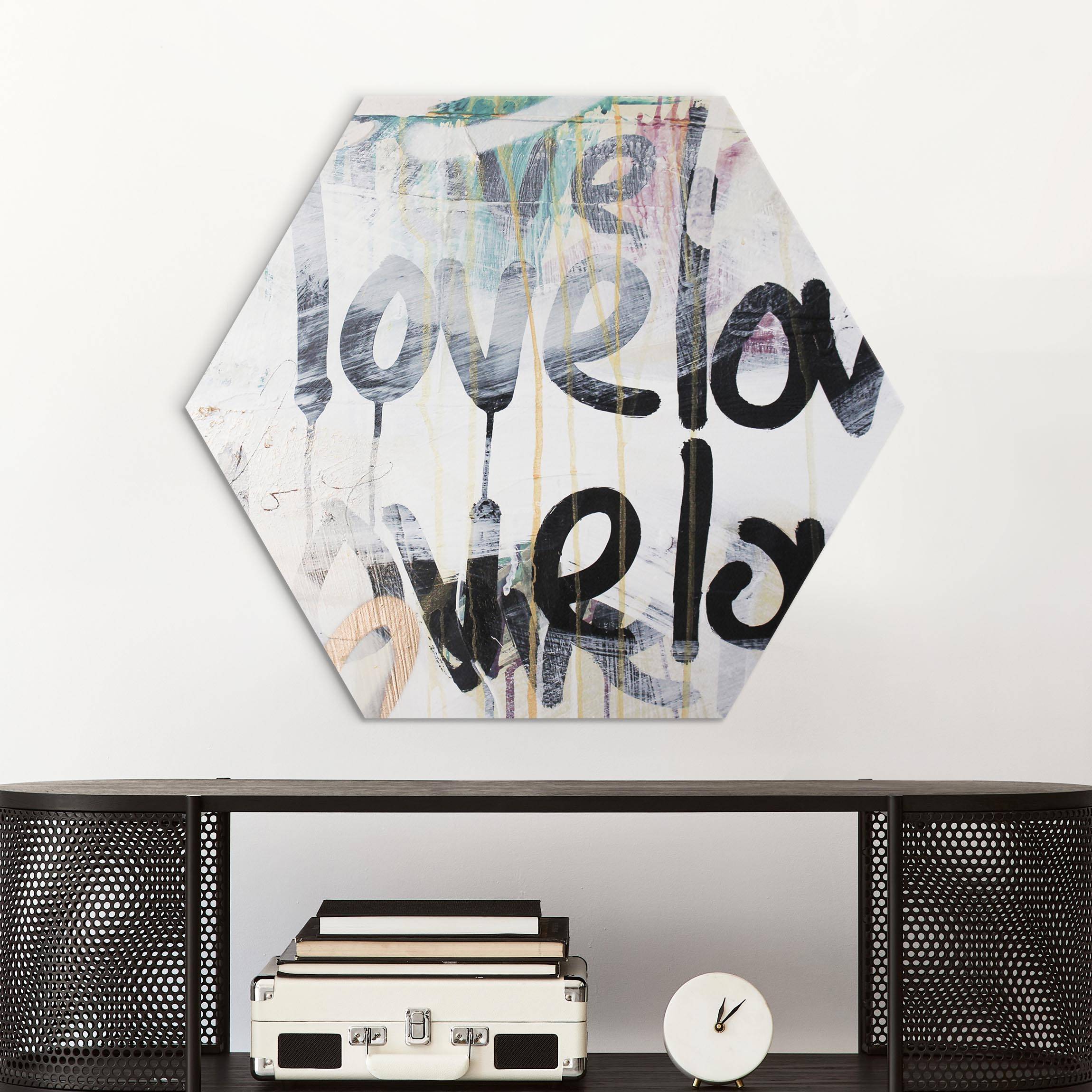 Hexagon-Alu-Dibond Bild We love Graffiti