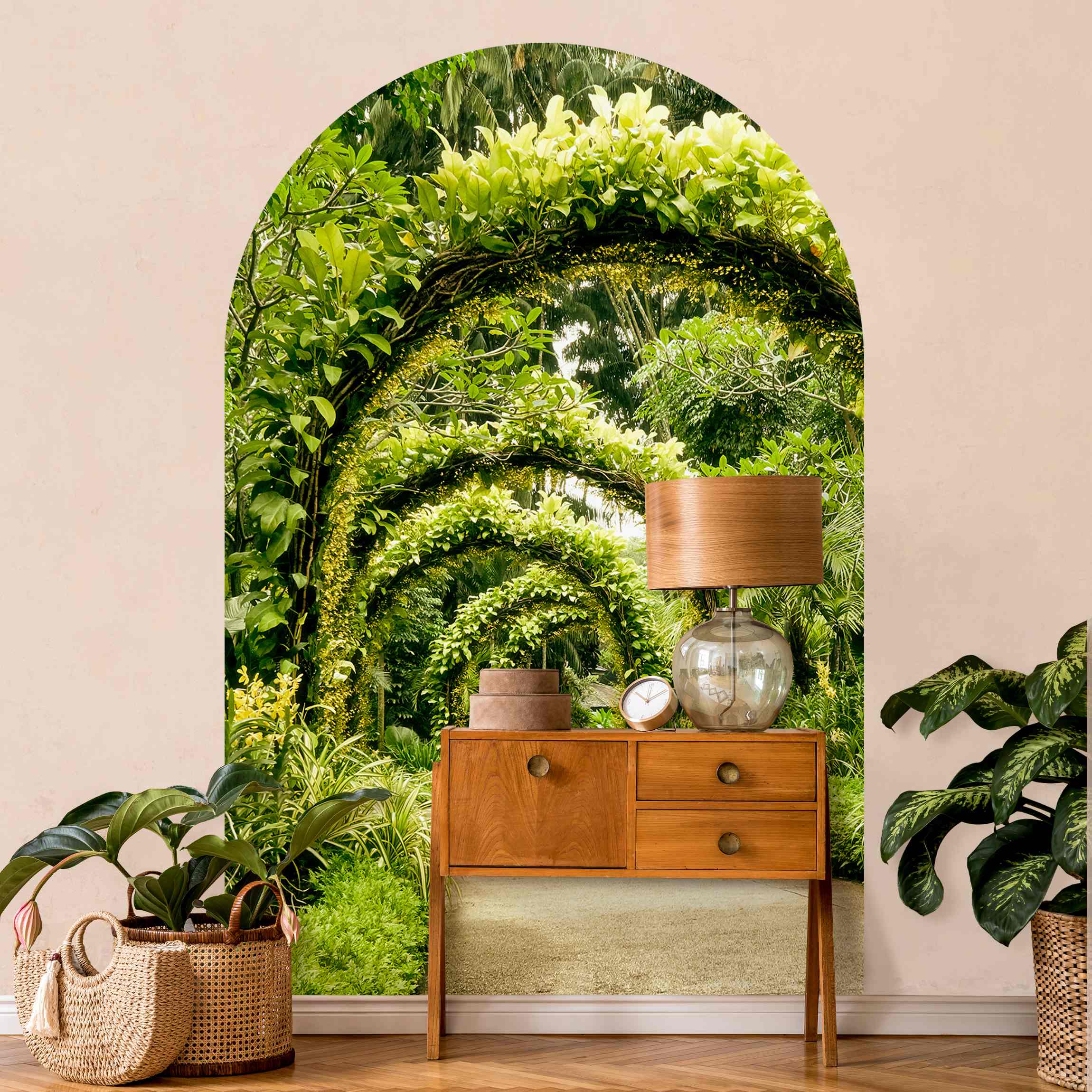 Rundbogen Tapete Weg durch den botanischen Garten von Singapur