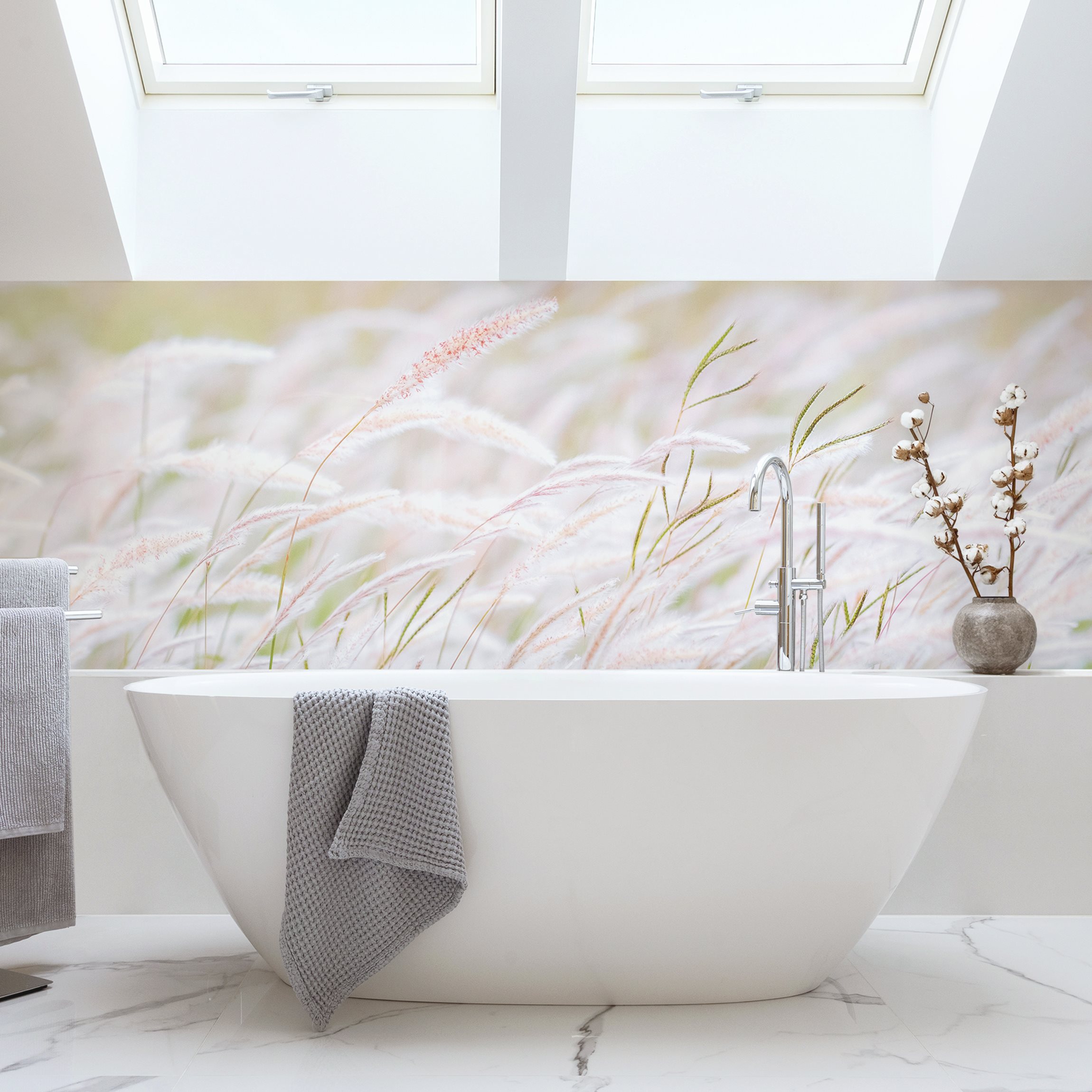 Wandverkleidung Bad Weiche Gräser