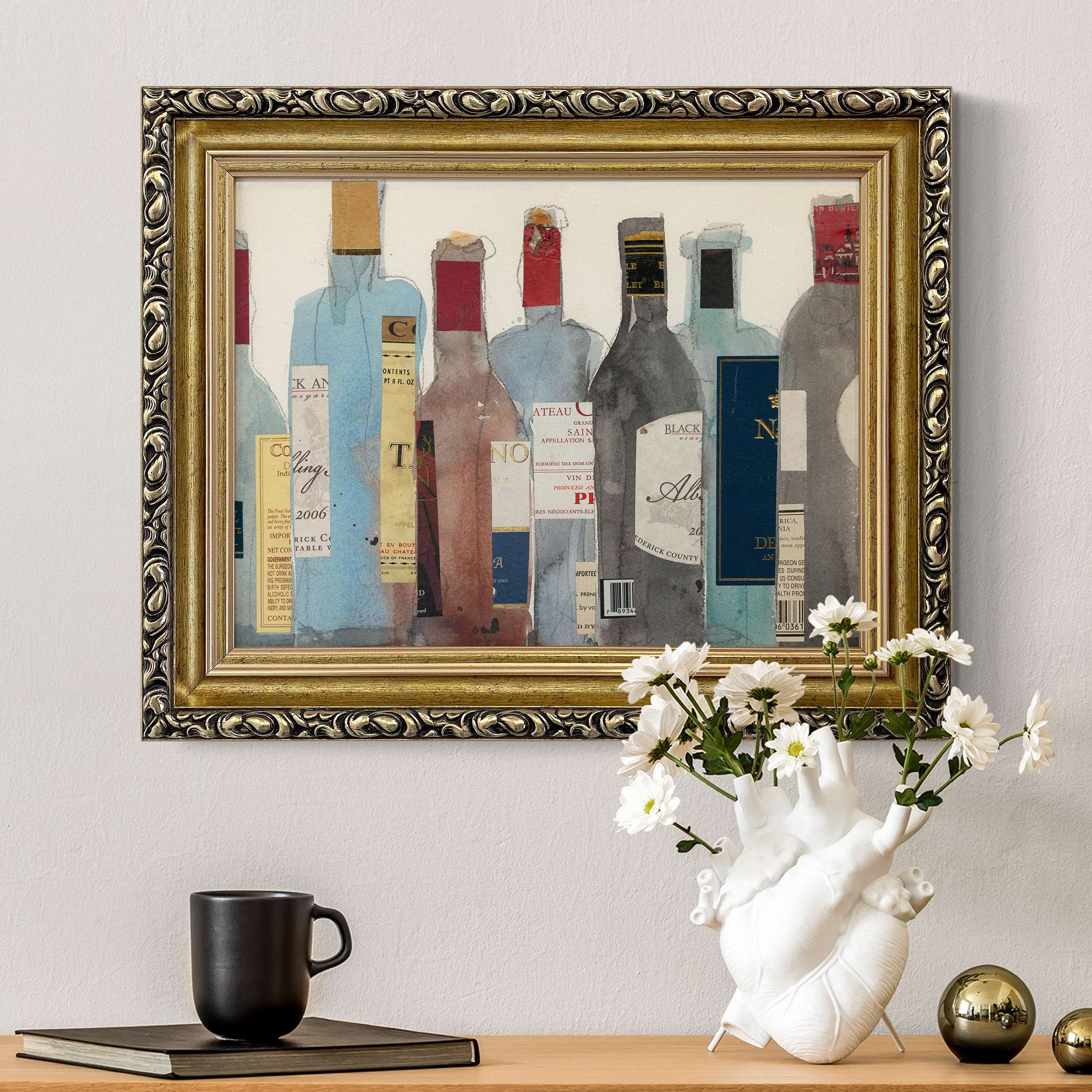 Leinwandbild mit Barockrahmen Wein & Spirituosen II