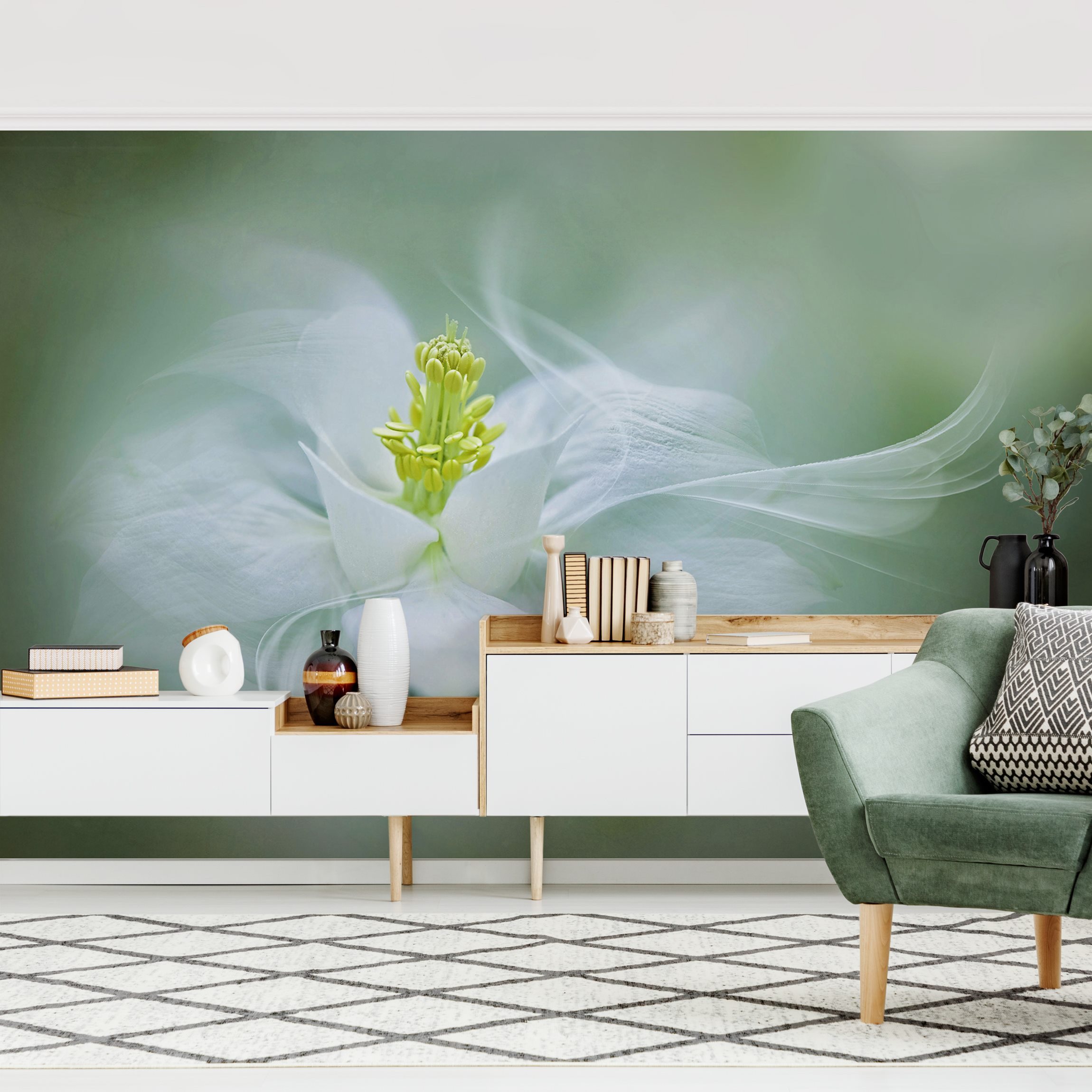 Fototapete Blumen Weiße Akelei