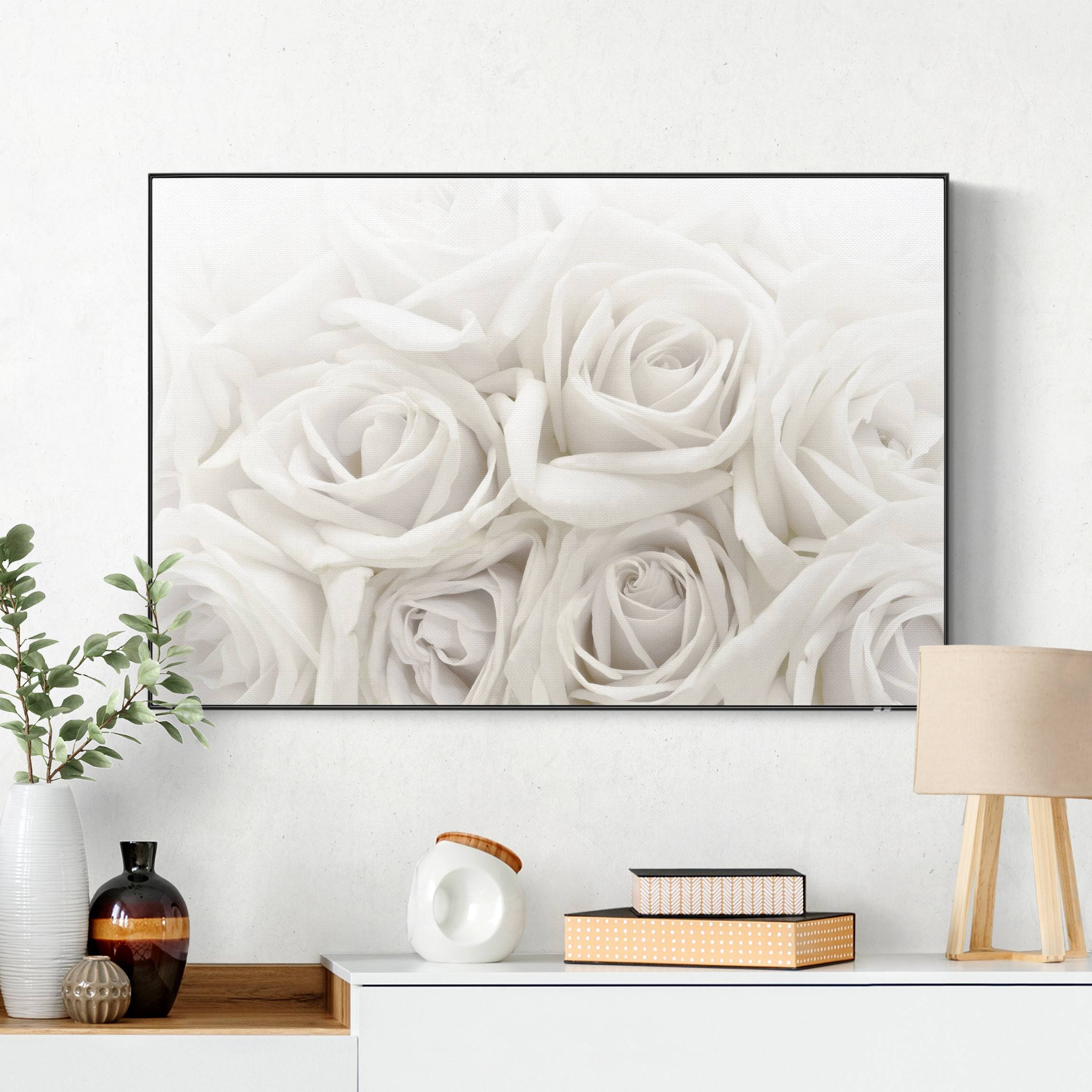 Akustik-Wechselbild Weiße Rosen