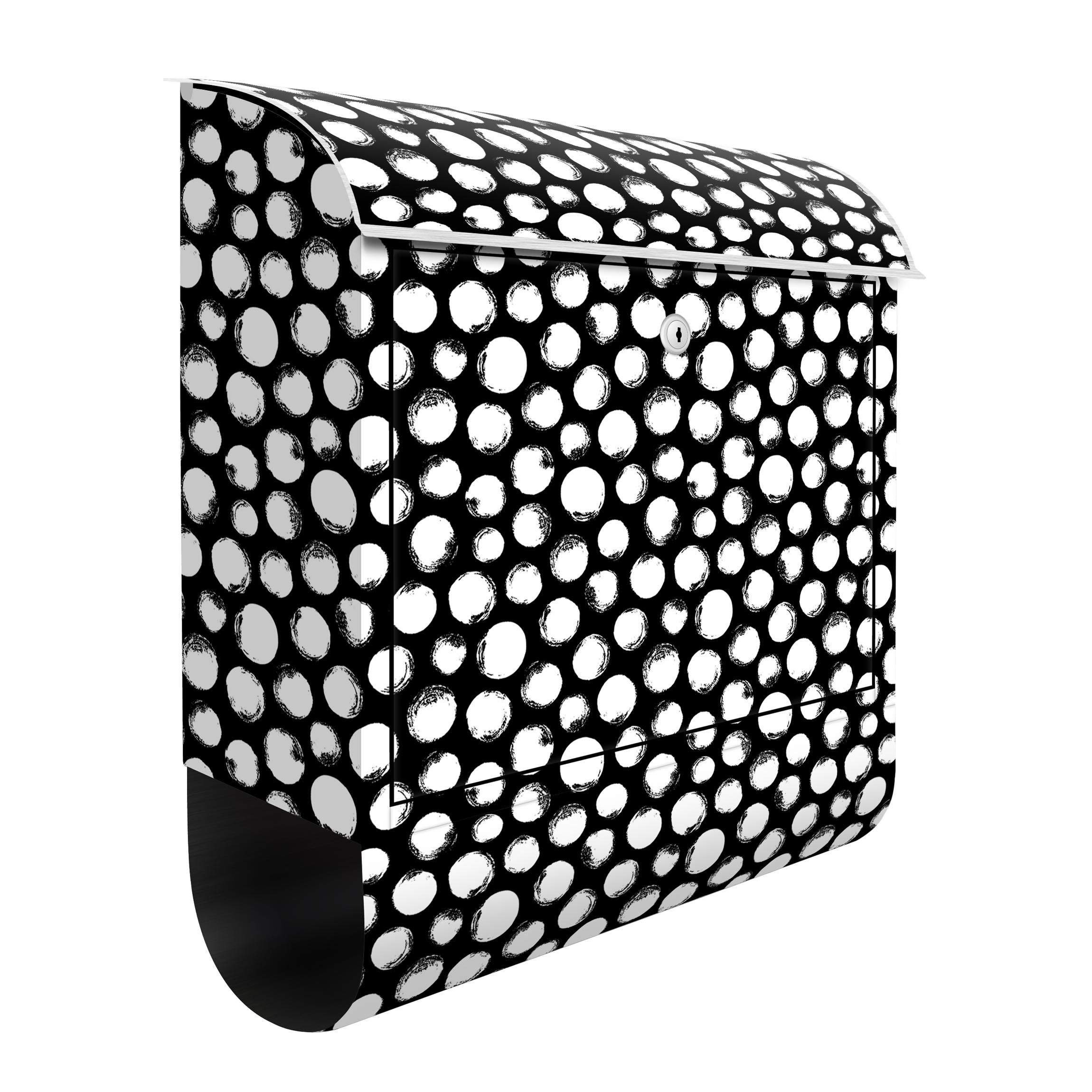 Briefkasten Weiße Tusche Polkadots auf Schwarz
