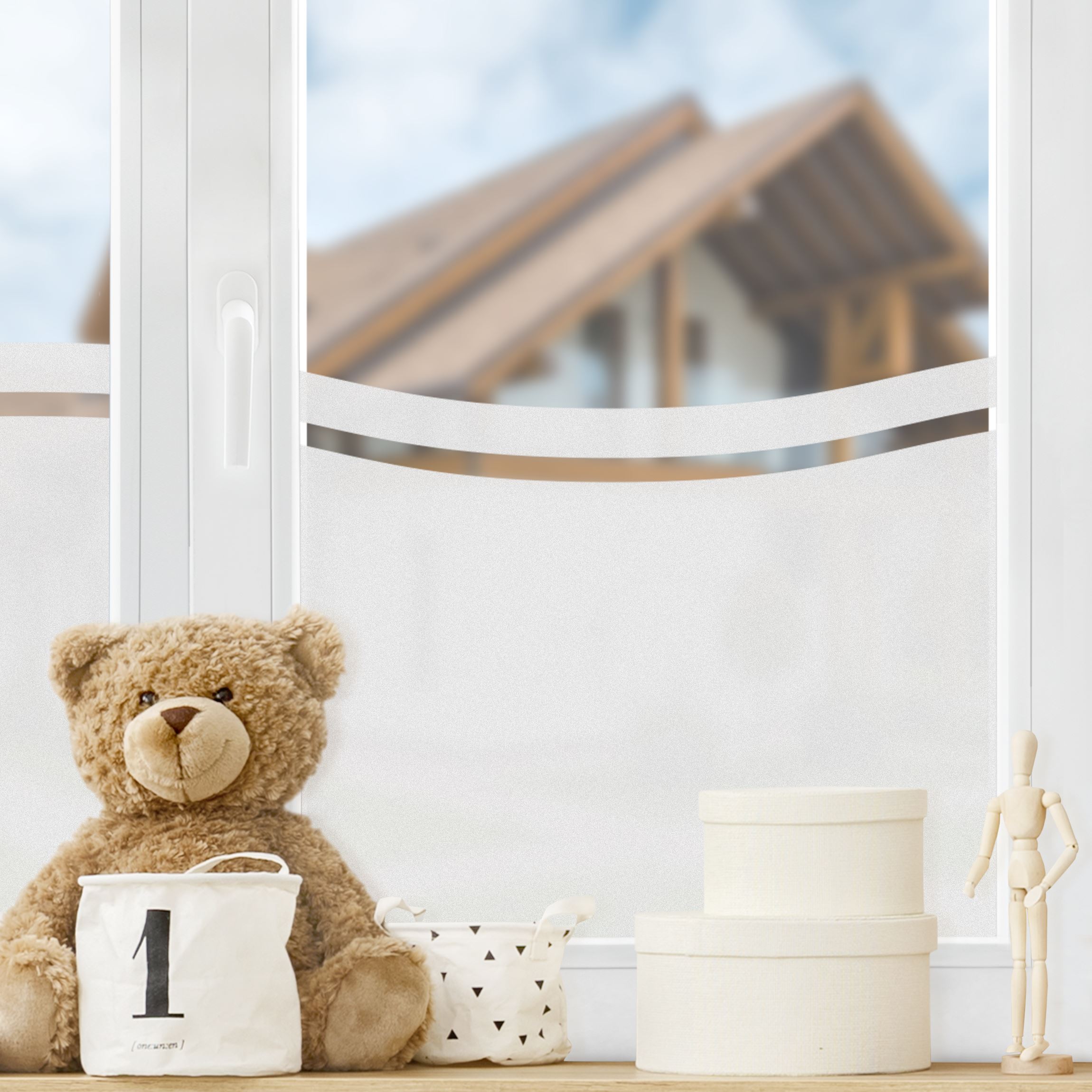 Fensterfolie Sichtschutz Wellen Muster I