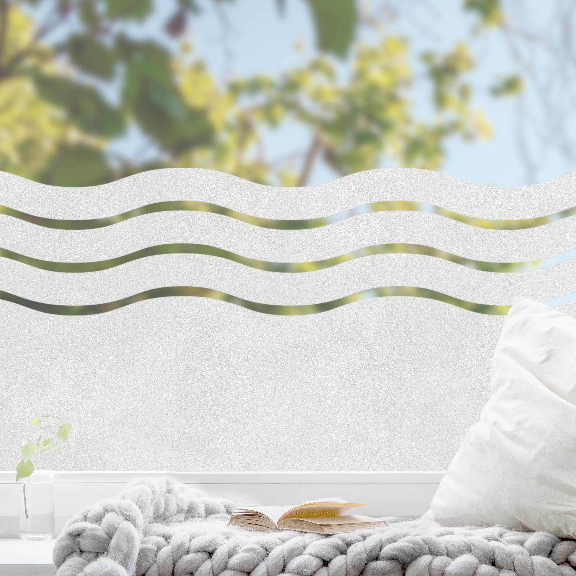 Fensterfolie Sichtschutz Wellen Muster II