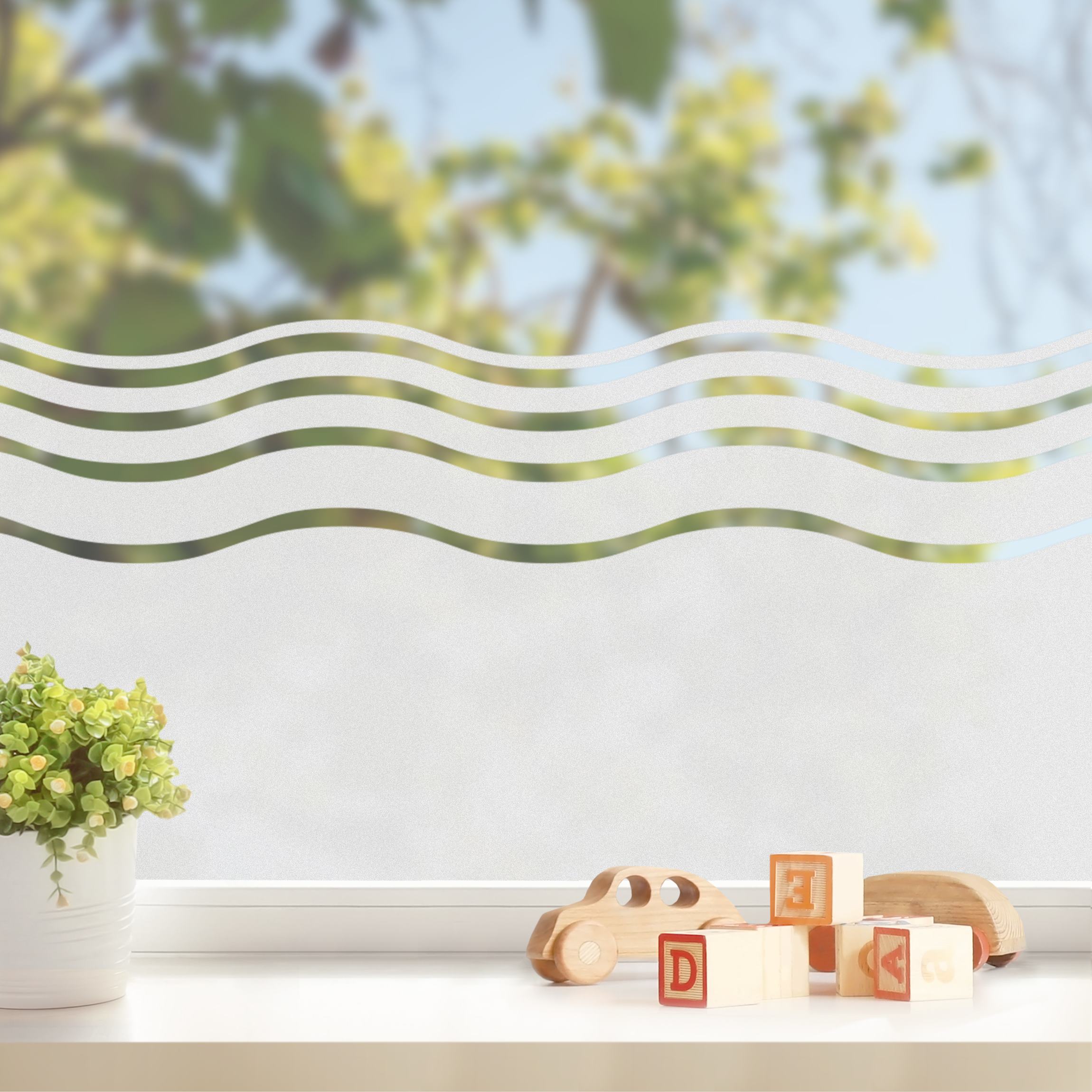 Fensterfolie Sichtschutz Wellen Muster III