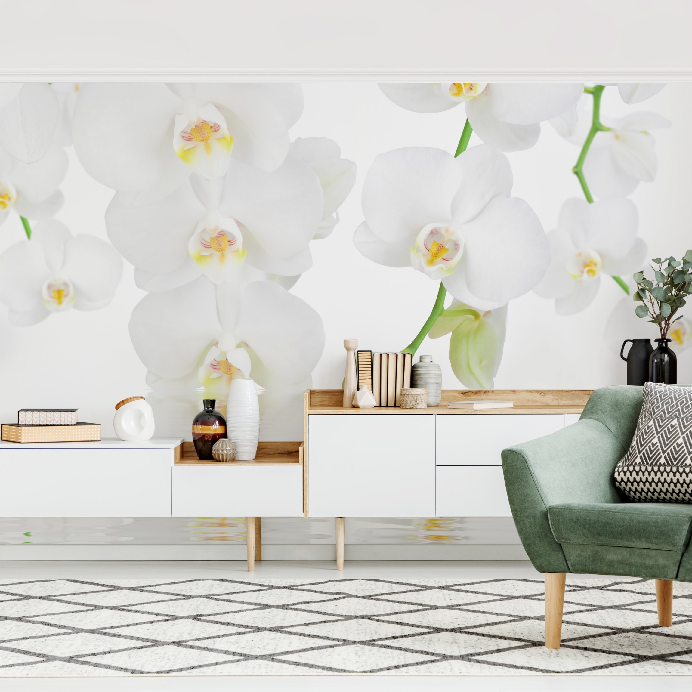Fototapete Blumen Wellness Orchidee - Weiße Orchidee