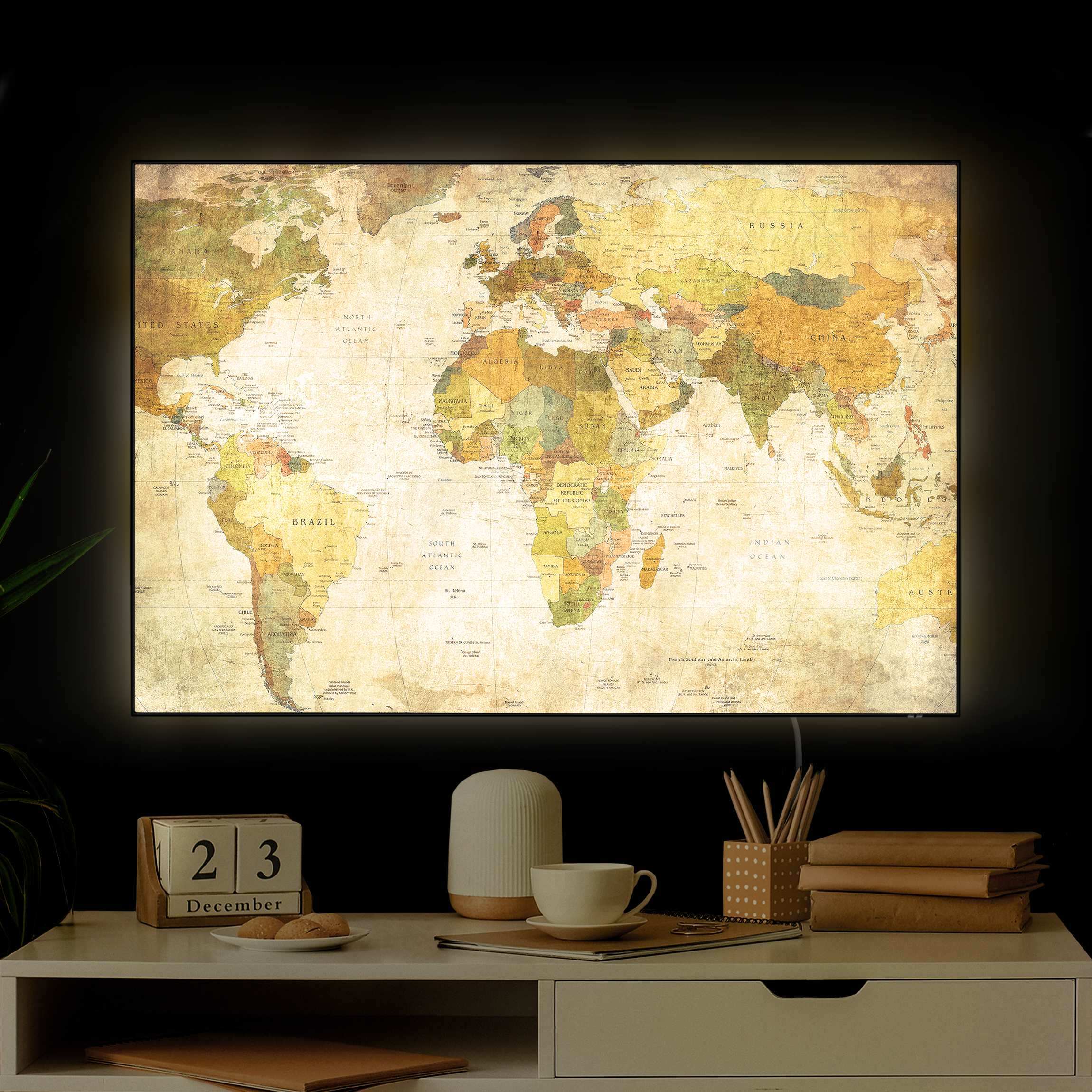 LED-Wechselbild Weltkarte