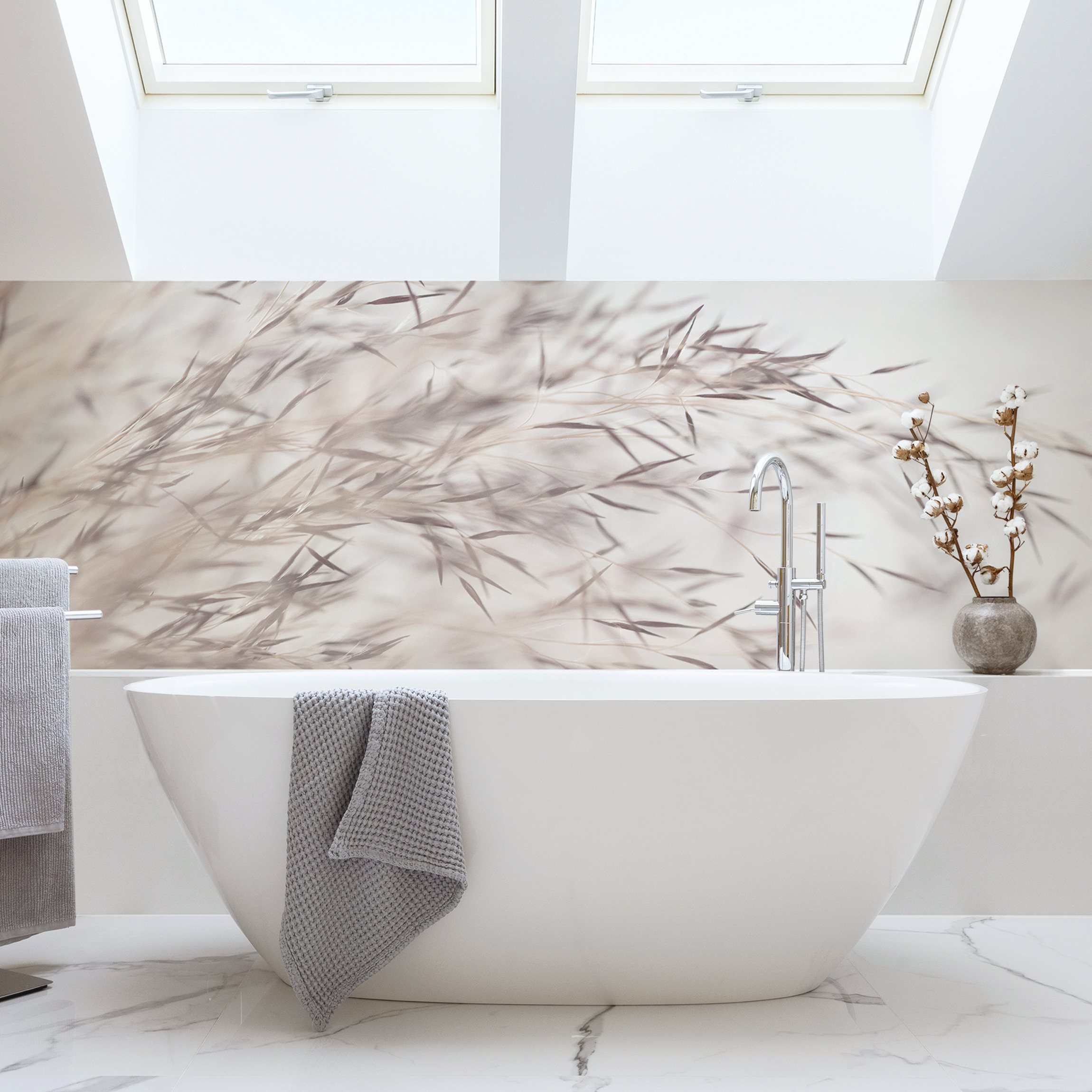 Wandverkleidung Bad Wiesengras Close Up