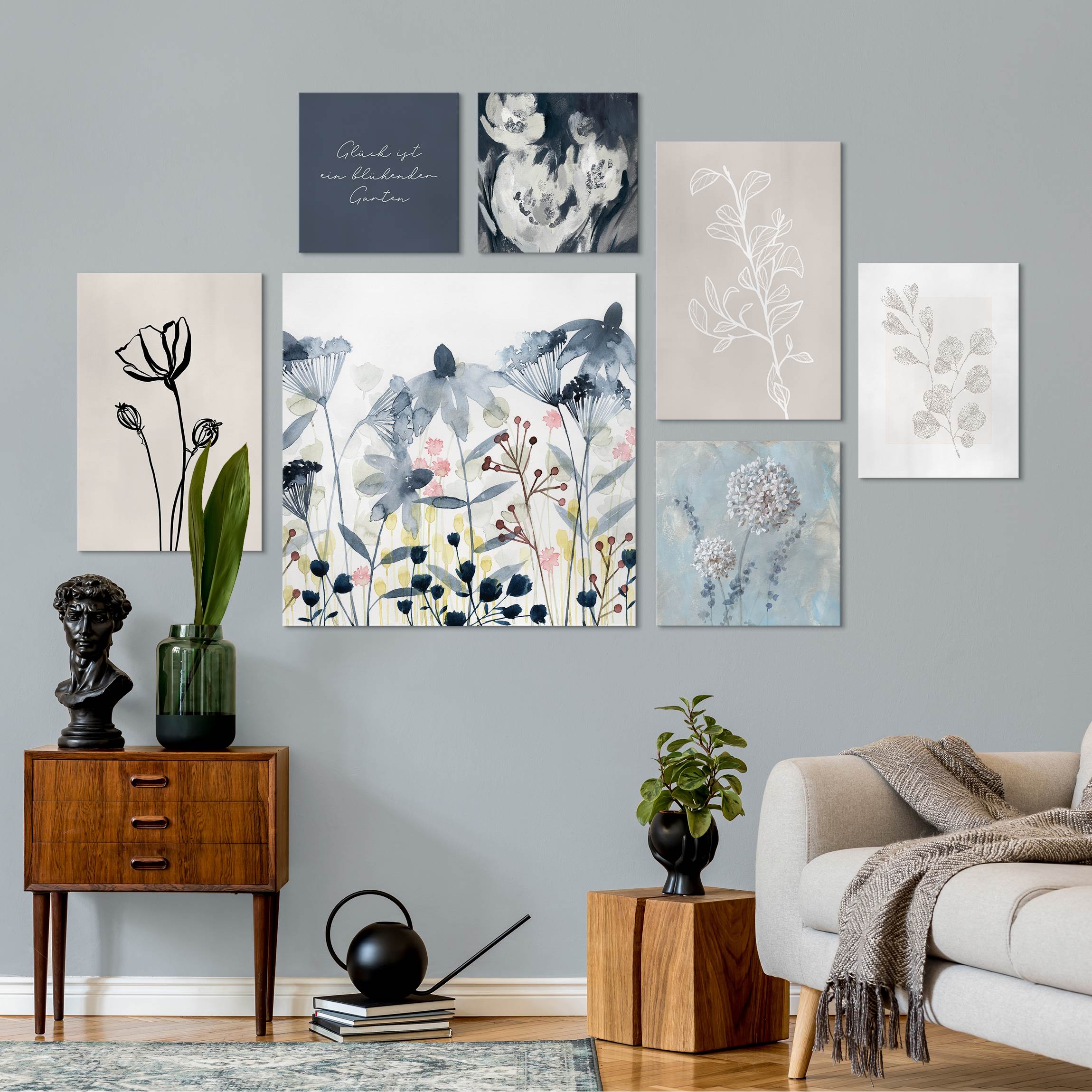 Bilderwände Wildblumen in Aquarell