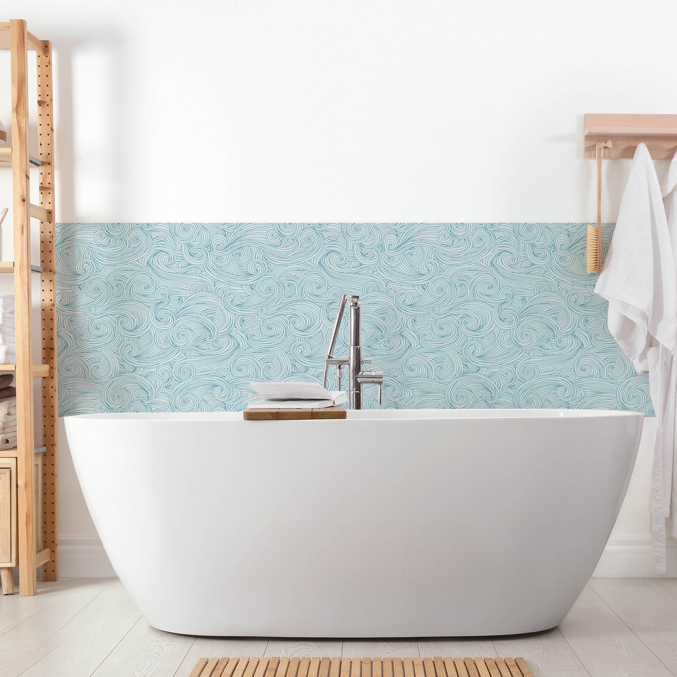 Wandverkleidung Bad Wildes Wellen Muster