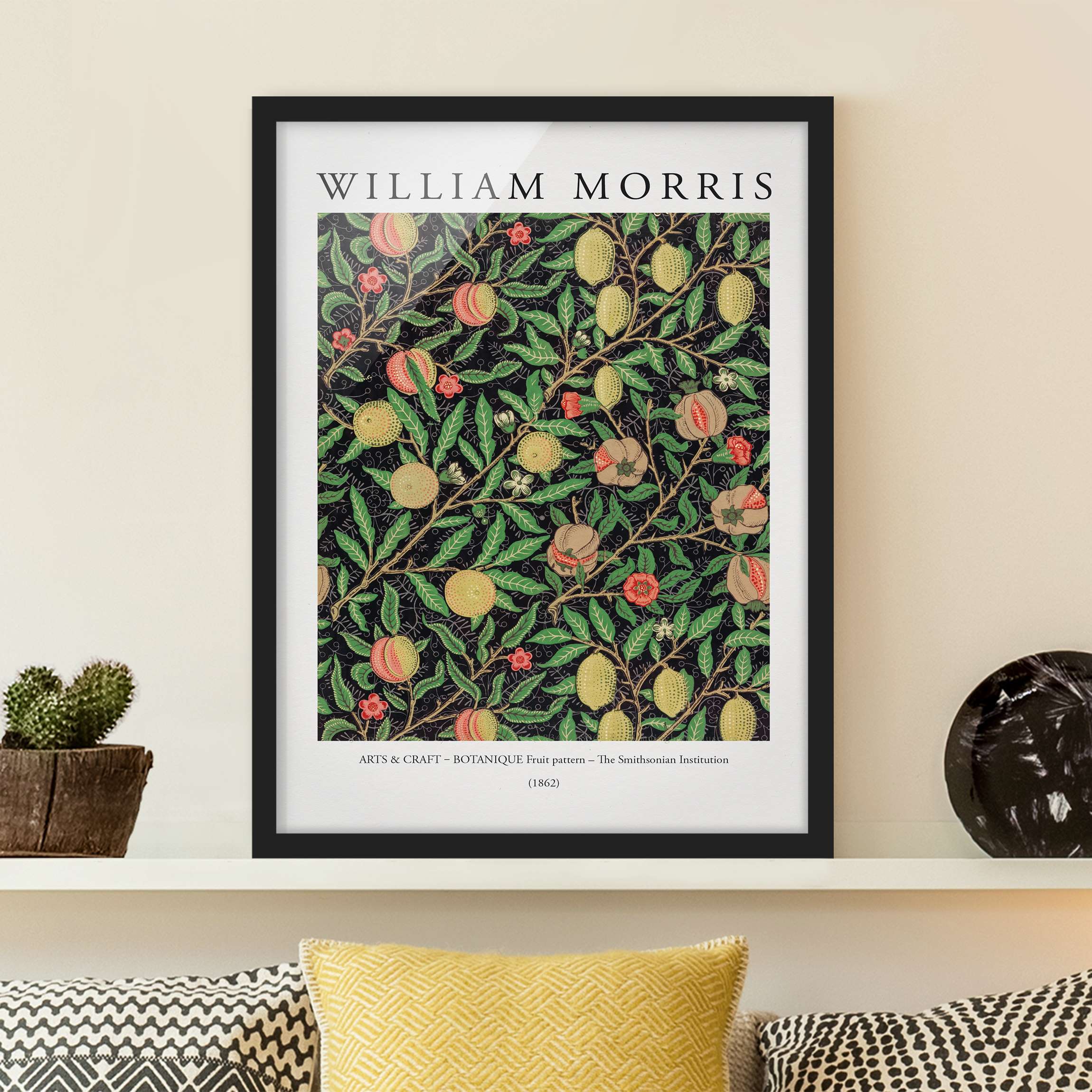 Bild mit Rahmen William Morris - Fruit Pattern