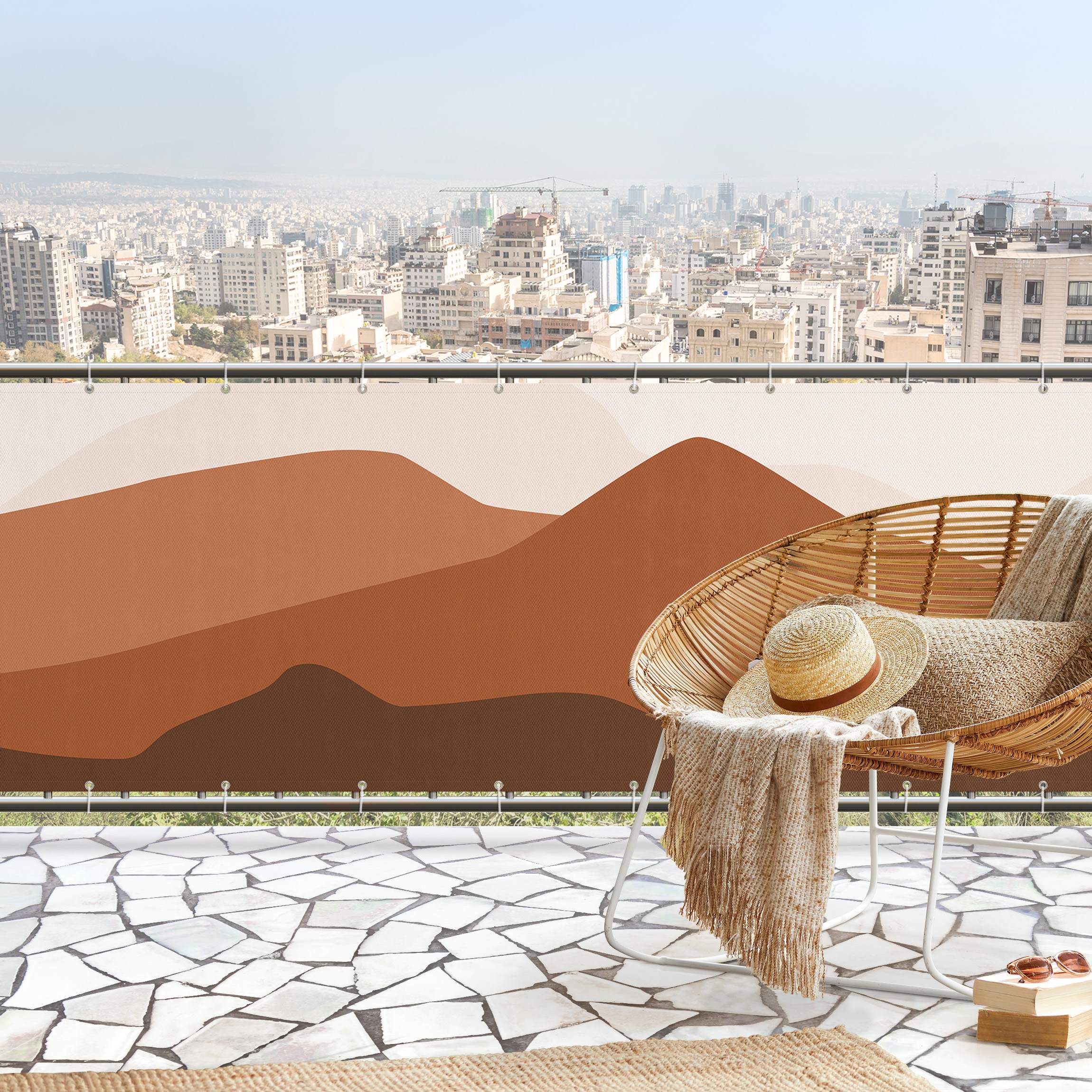 Balkon Sichtschutz Wüsten Berge I