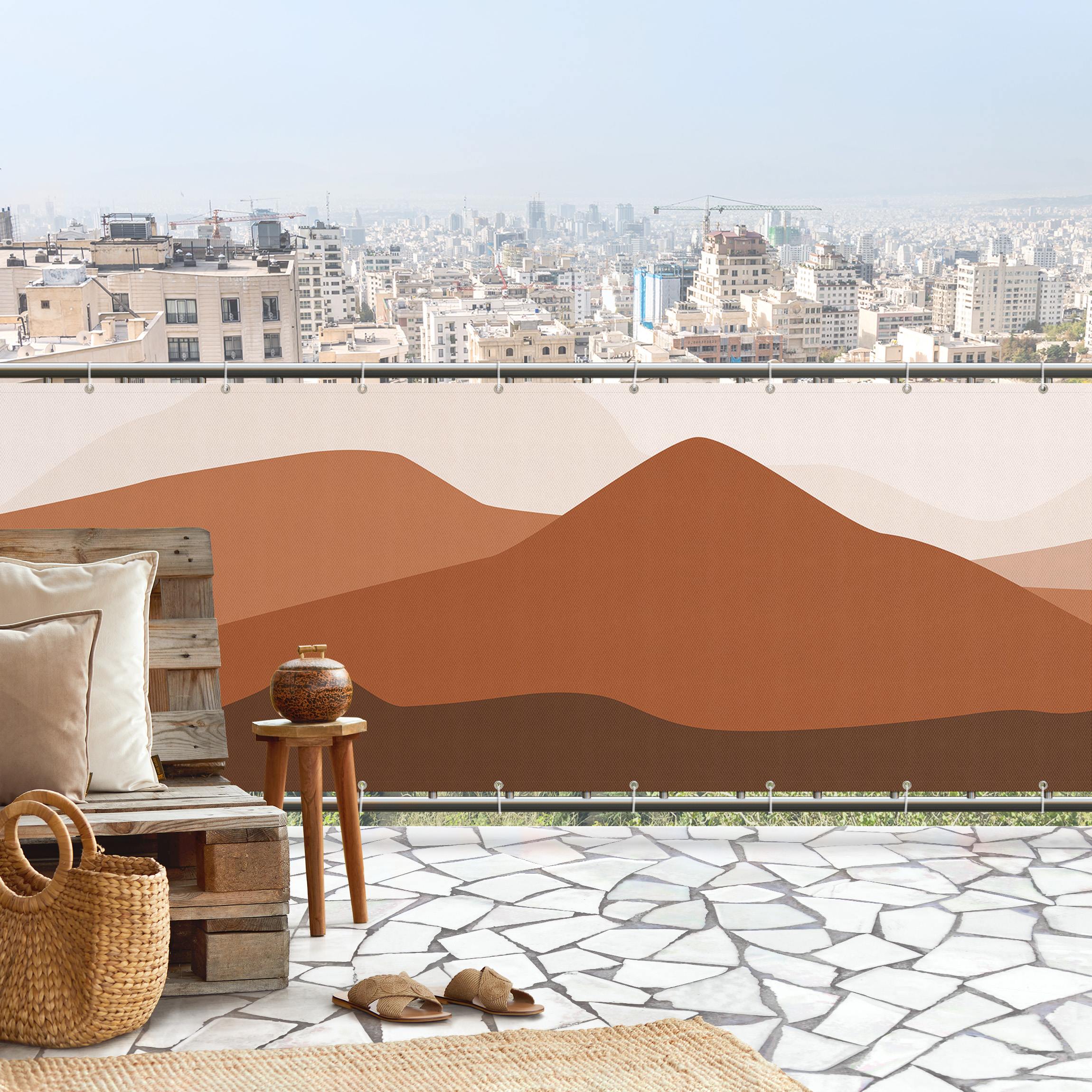 Balkon Sichtschutz Wüsten Berge I