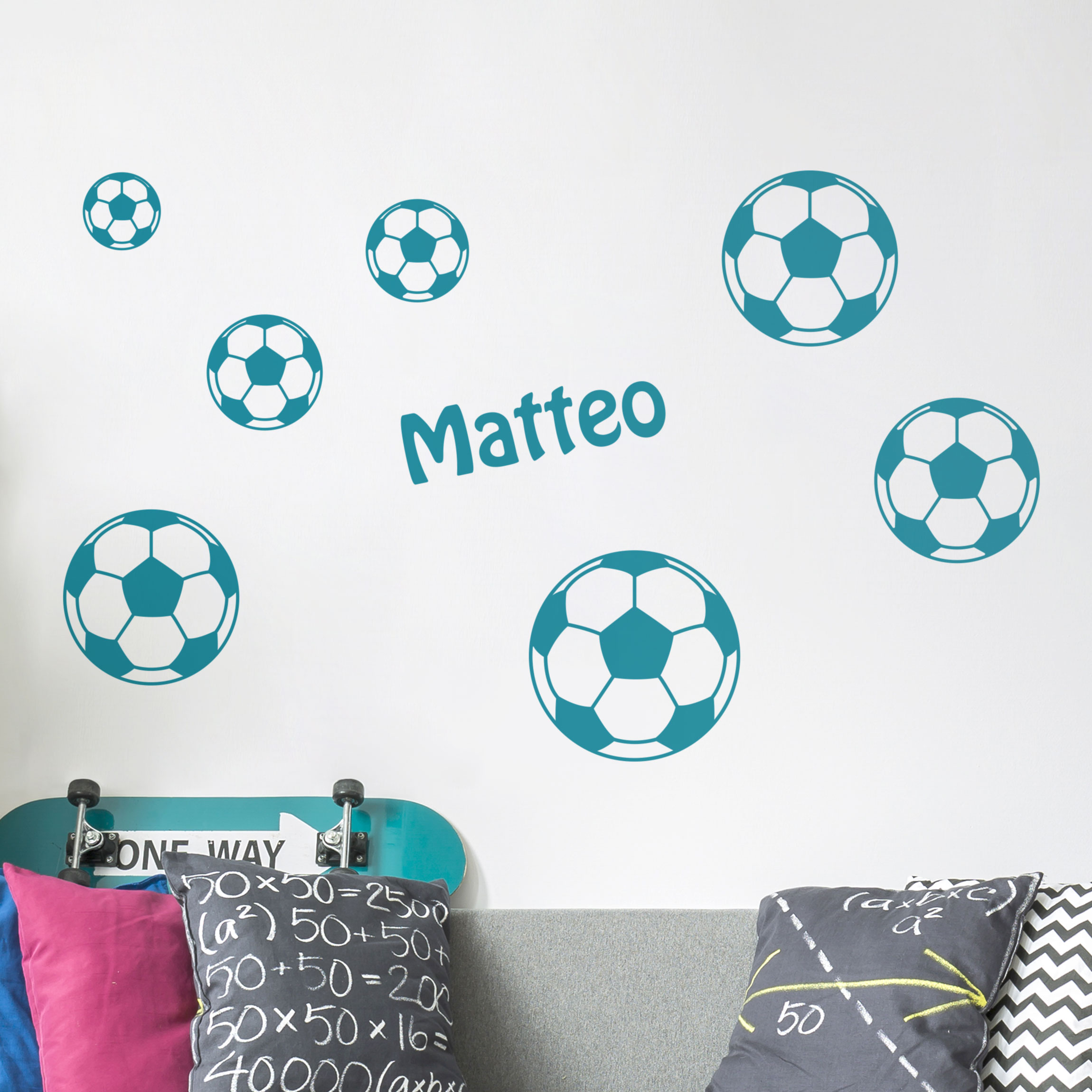 Wunschtext-Wandtattoo Kinderzimmer Wunschtext-Fußballstar