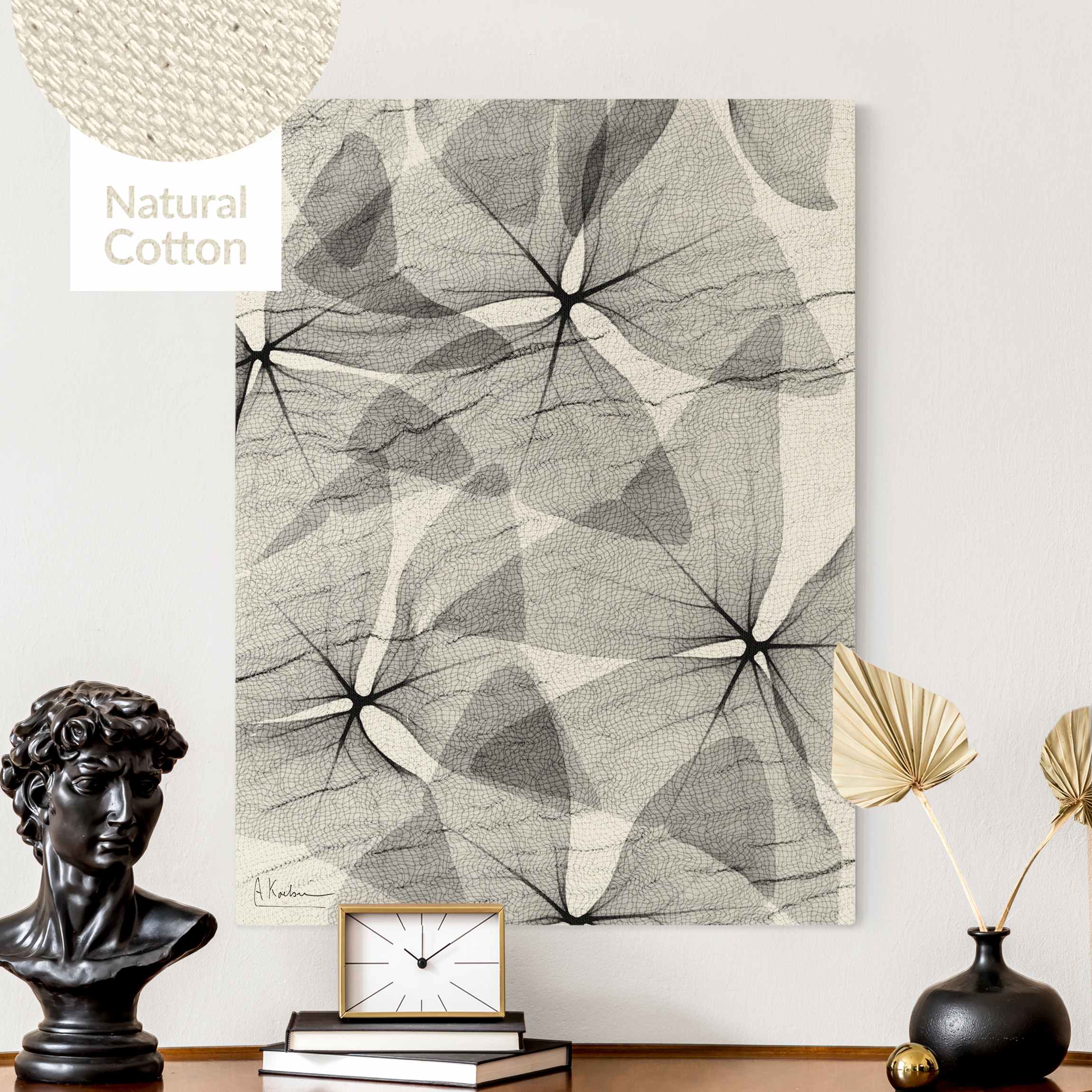 Leinwandbild auf Naturcanvas X-Ray - Dreiecksklee mit Textil
