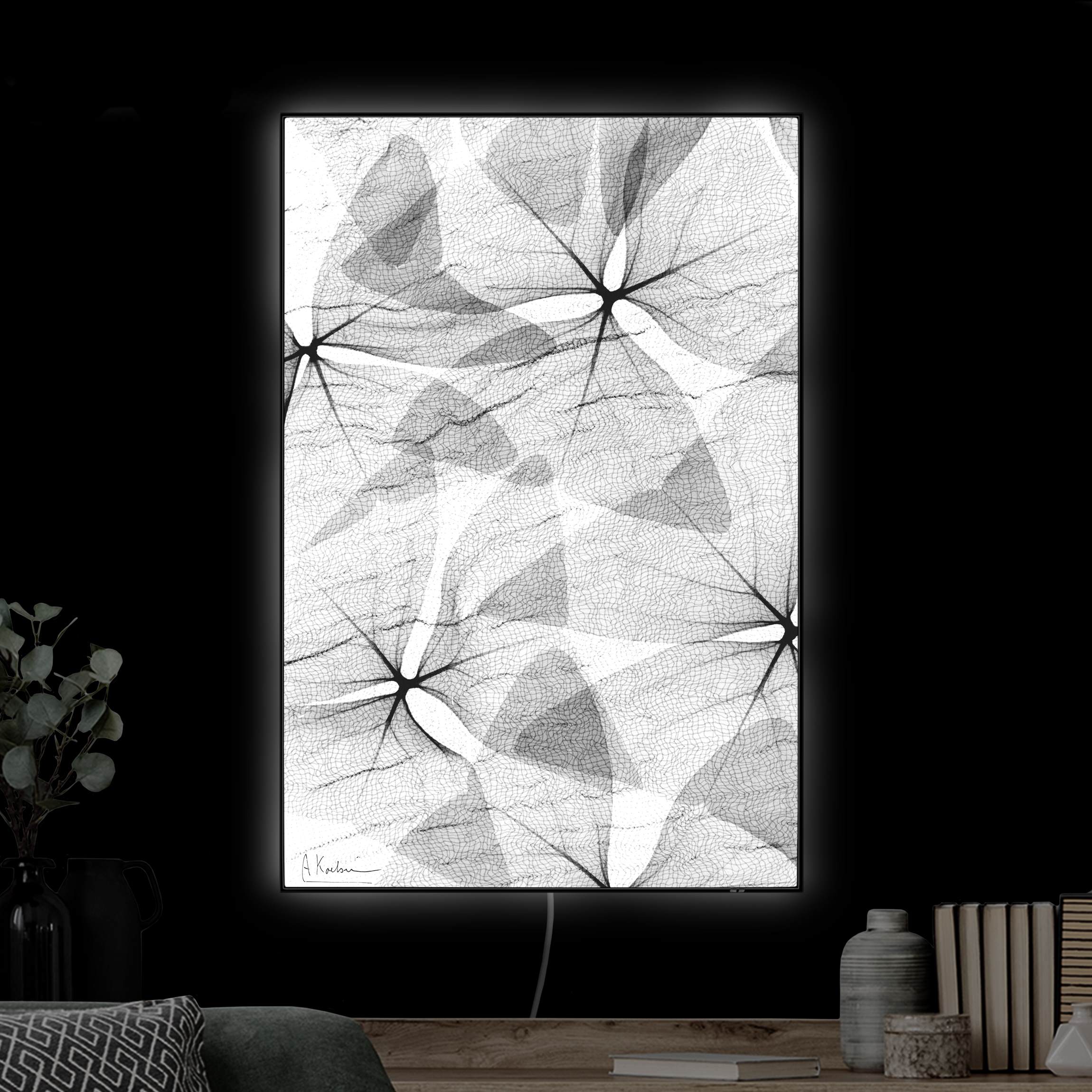 LED-Wechselbild X-Ray - Dreiecksklee mit Textil