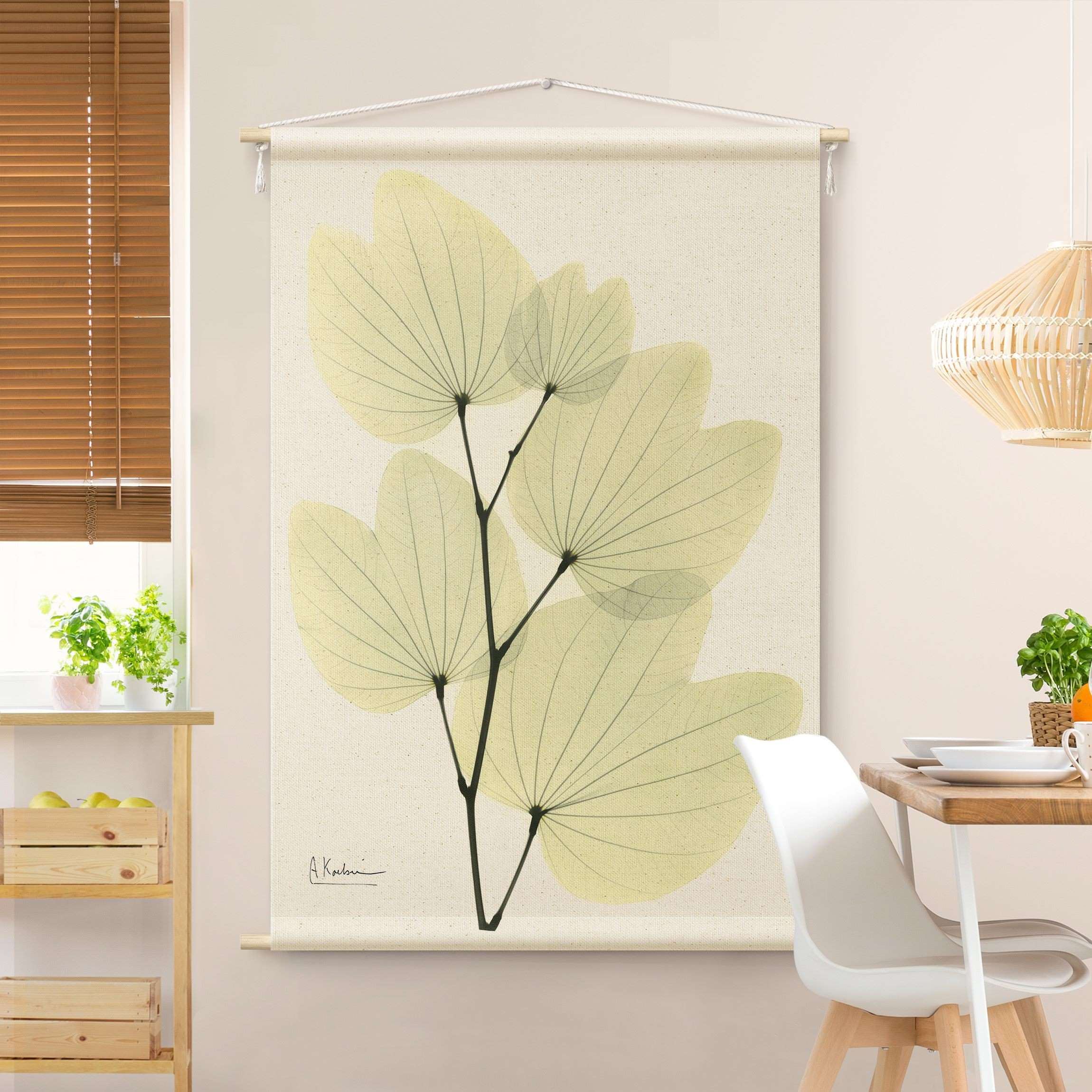 Wandteppich X-Ray - Orchideenbaumblätter