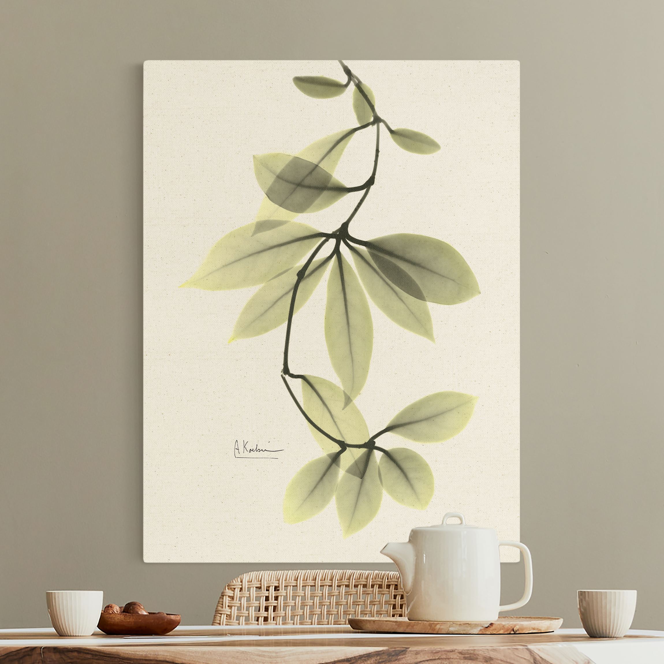 Leinwandbild auf Naturcanvas X-Ray - Porzellanblumenblätter