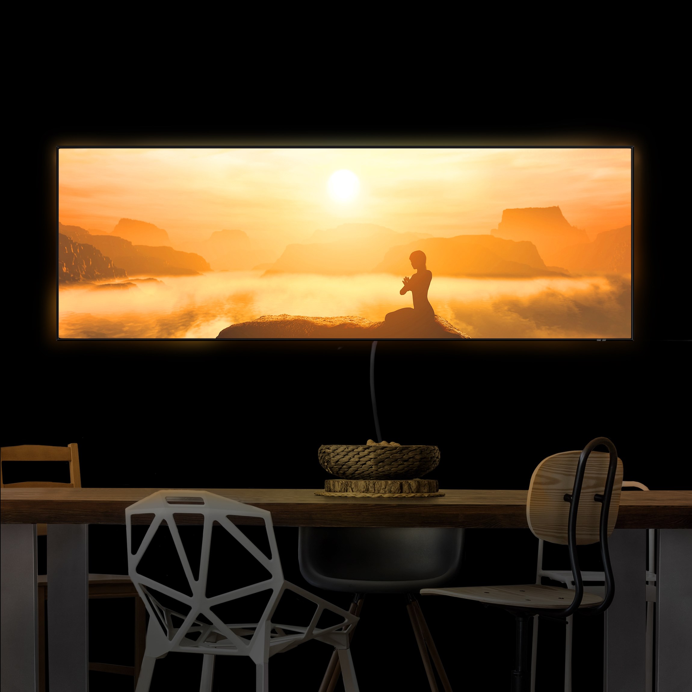 LED-Wechselbild Yoga Meditation
