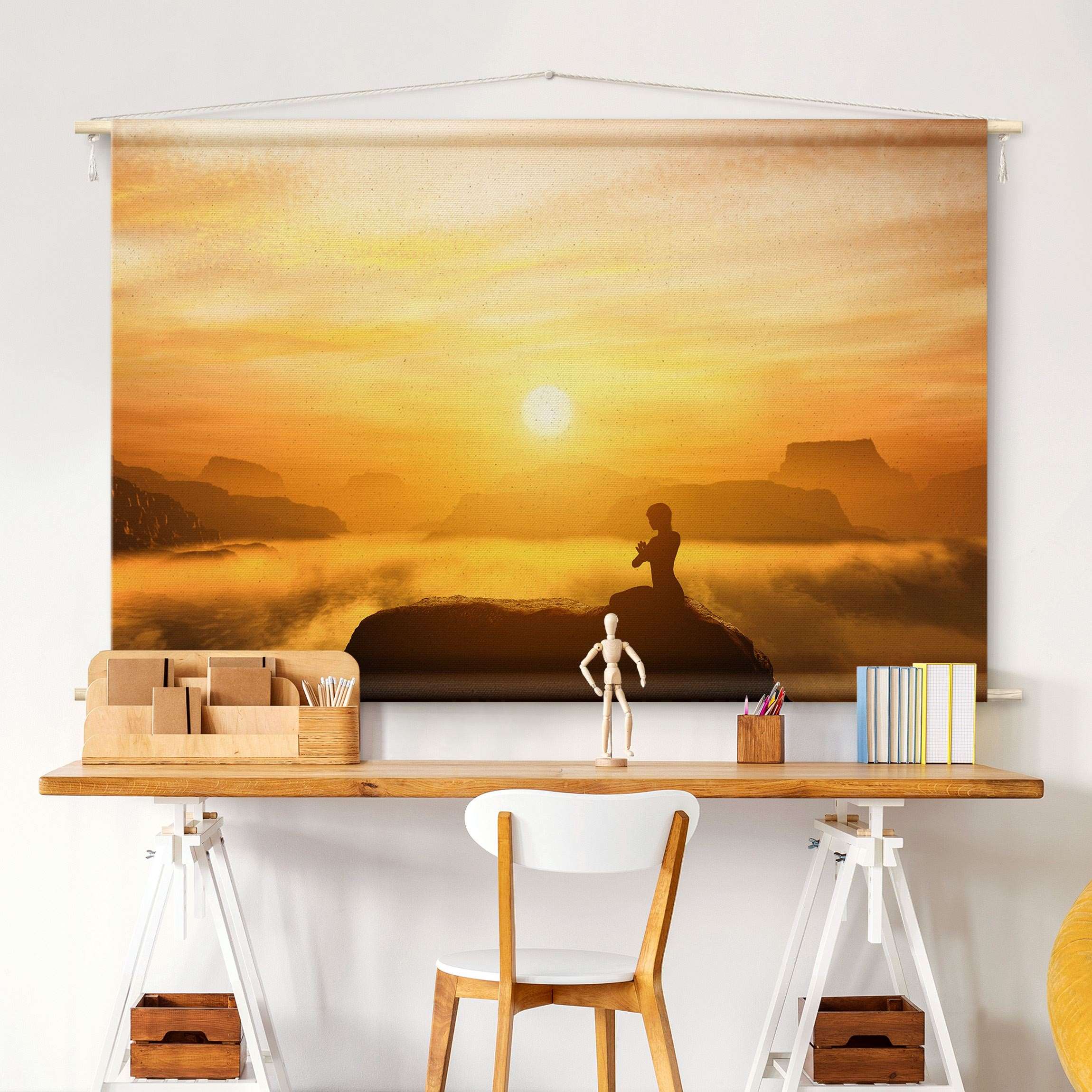 Wandteppich Yoga Meditation